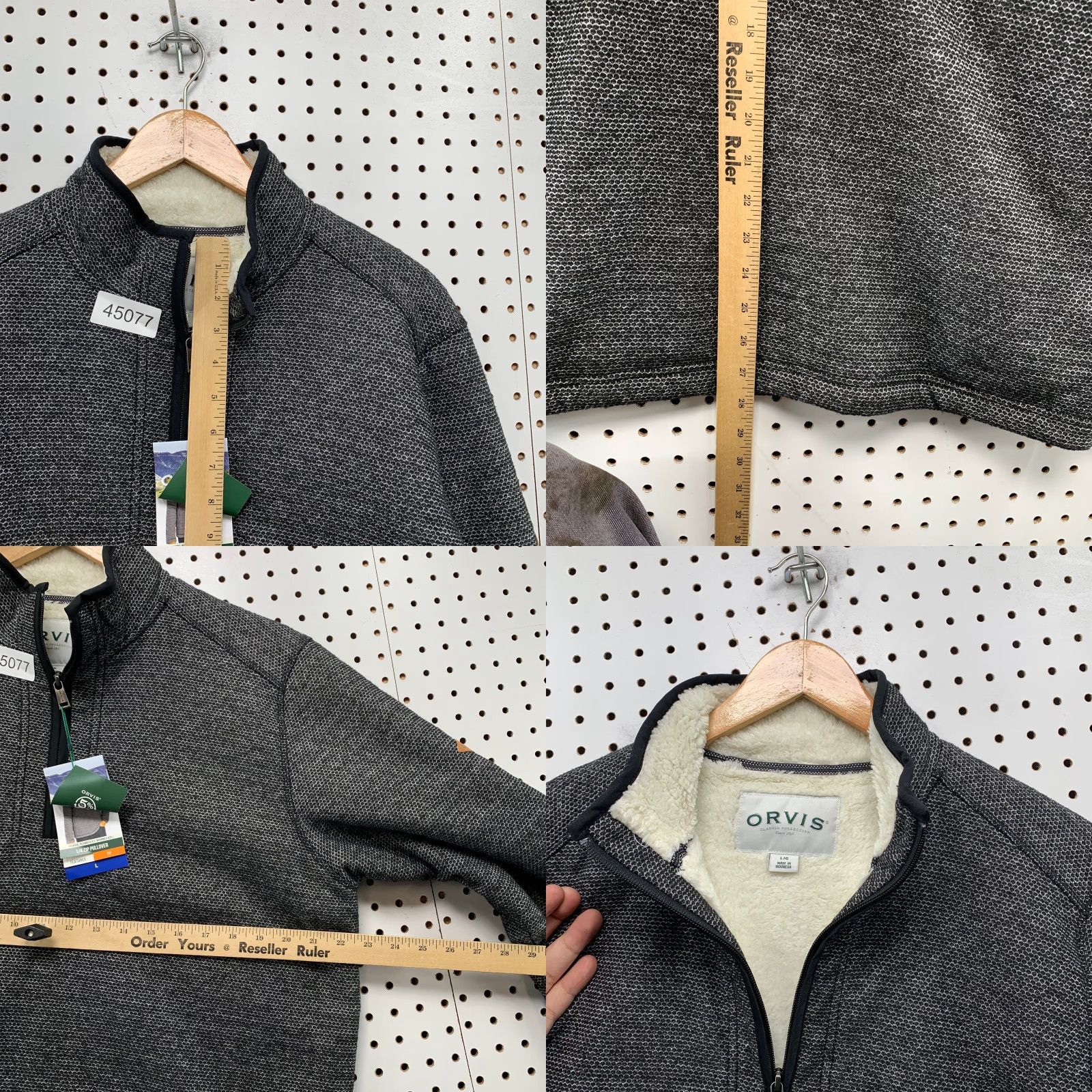 Orvis Orvis Sweater Mens Large Gray 1/4 Zip Sherpa Lined Pullover Size US L / EU 52-54 / 3 - 8 Thumbnail