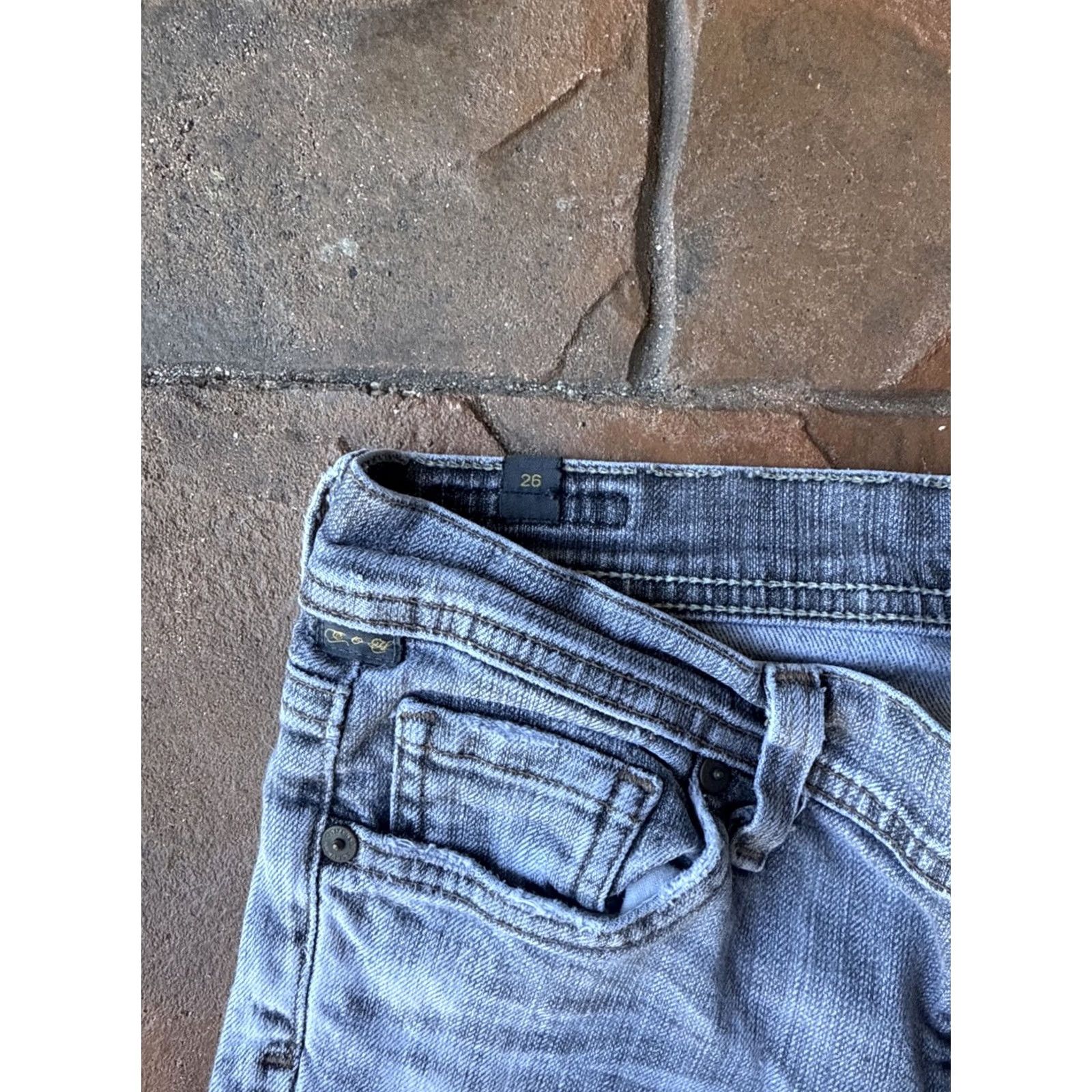Citizens Of Humanity Citizens of Humanity Jeans Women Low Rise Straight Distressed 26 28.5in Gray Denim Slim Regular Zip Button Pockets Bohemian 90s Style Size 26" / US 2 / IT 38 - 3 Thumbnail