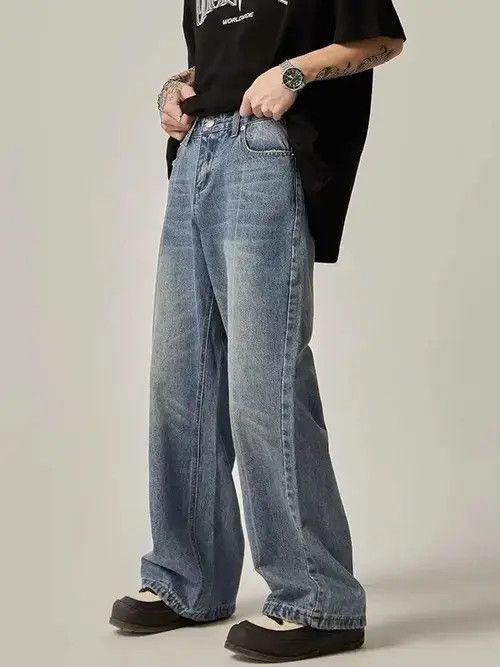 Japanese Brand × Jean Street vintage washed straight wide leg jeans Size US 32 / EU 48 - 3 Thumbnail