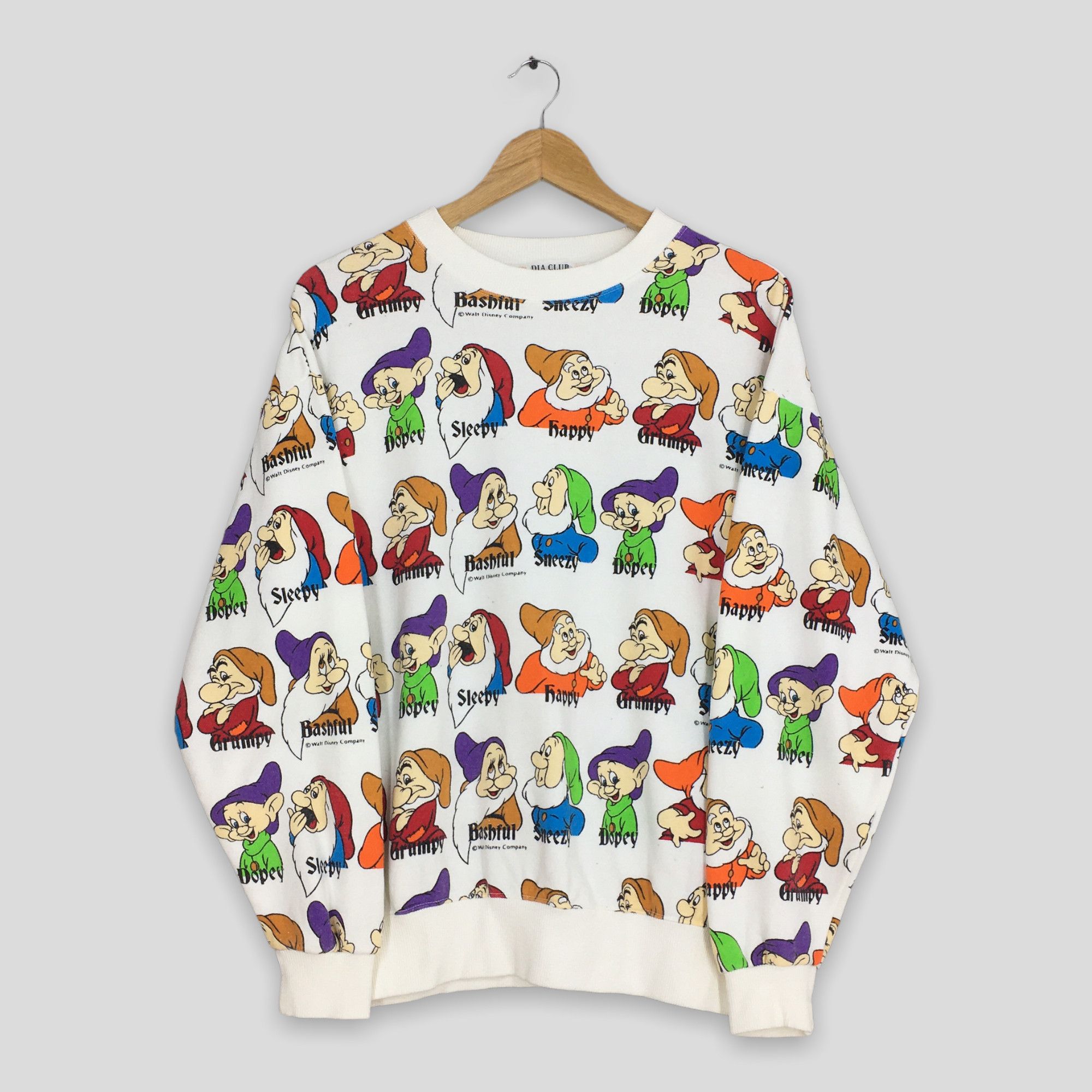 Disney Vintage 90s Grumpy Dopey 7 Dwarf Sweatshirts Medium Size US M / EU 48-50 / 2 - 1 Thumbnail