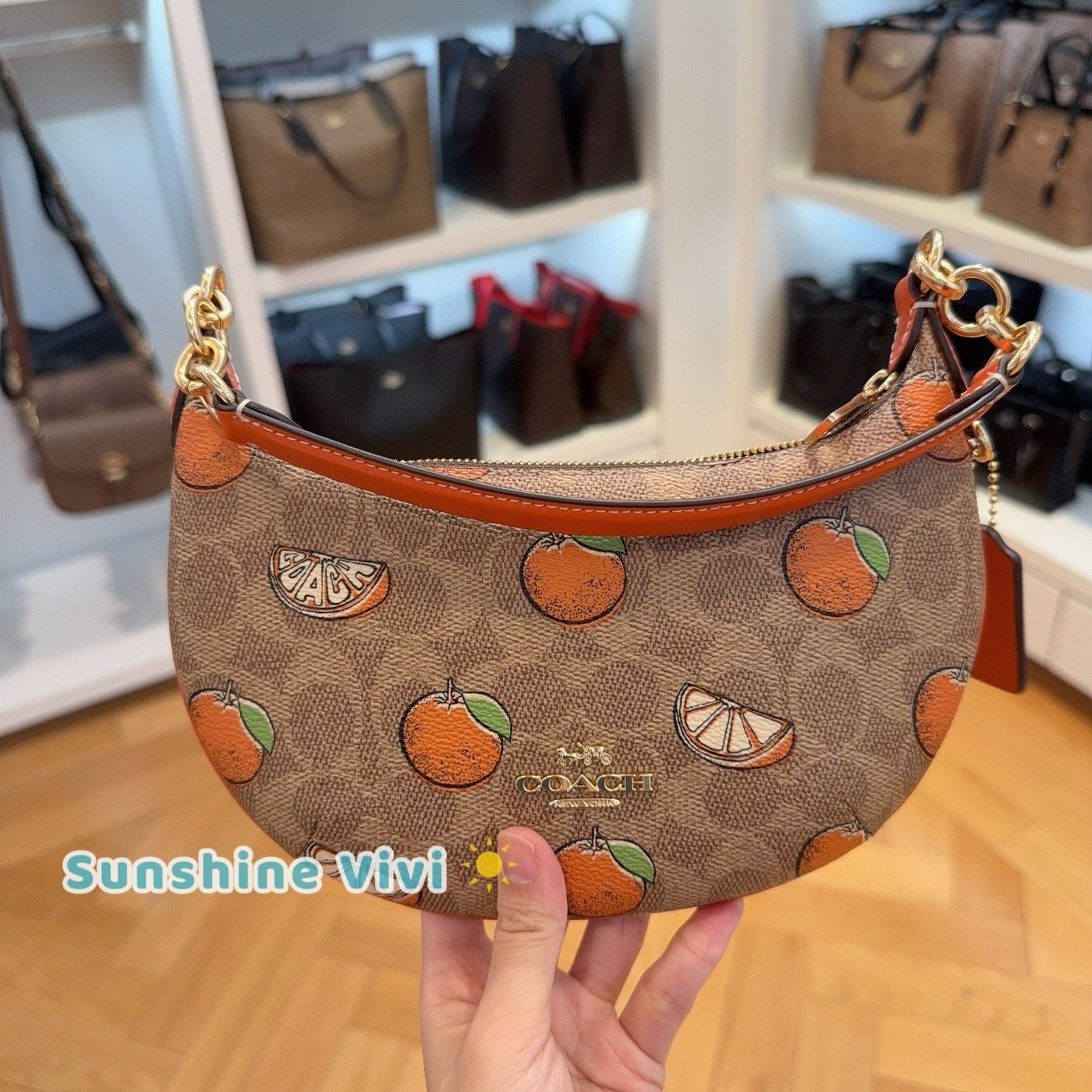 Coach NWT Coach Mini Payton Bag Signature Canvas Orange CBA78 Tan Size ONE SIZE - 3 Thumbnail