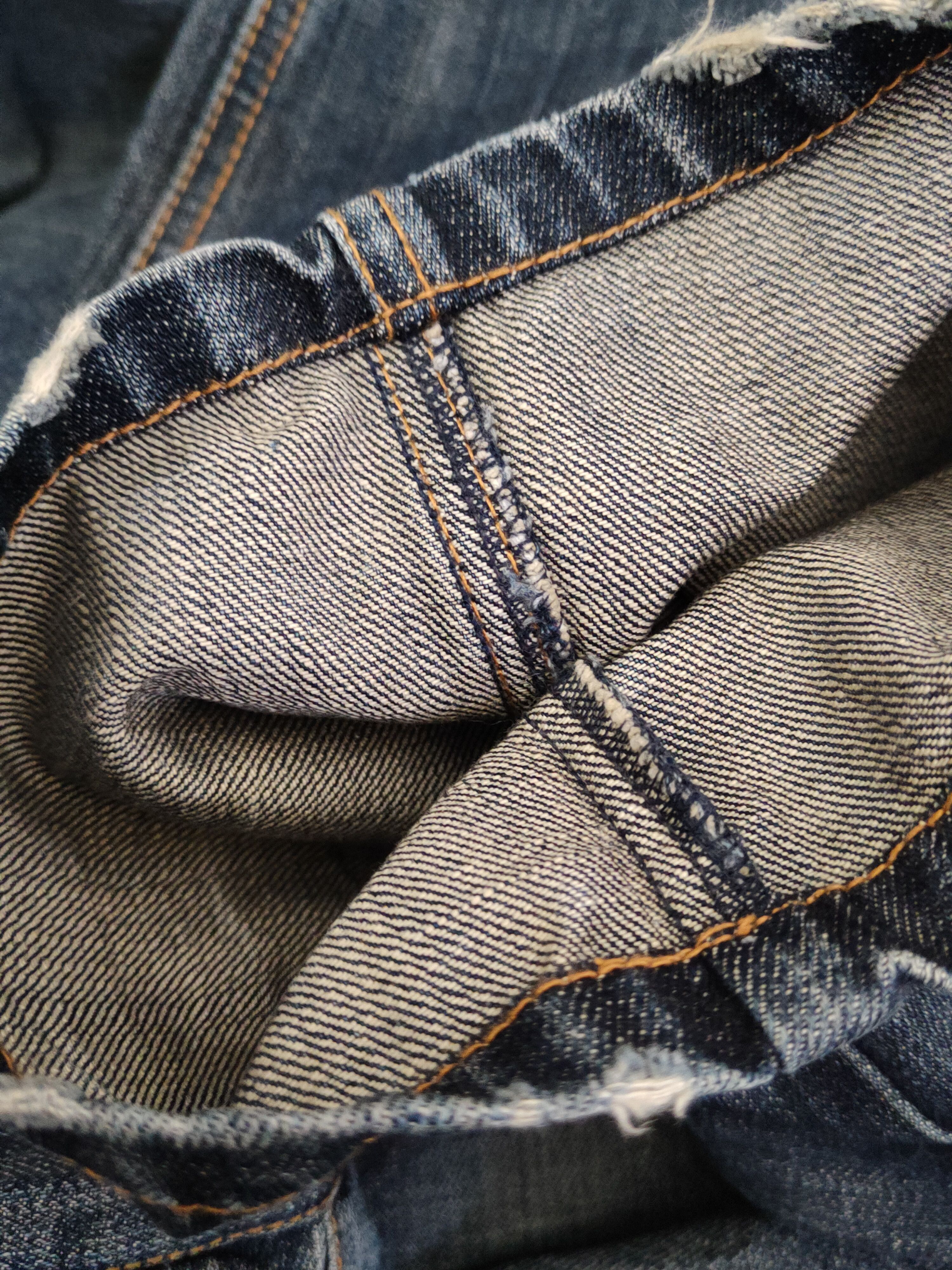 Japanese Brand Xanthous Dark Blue Distressed Ripped Jeans #W1835 Size US 32 / EU 48 - 14 Thumbnail