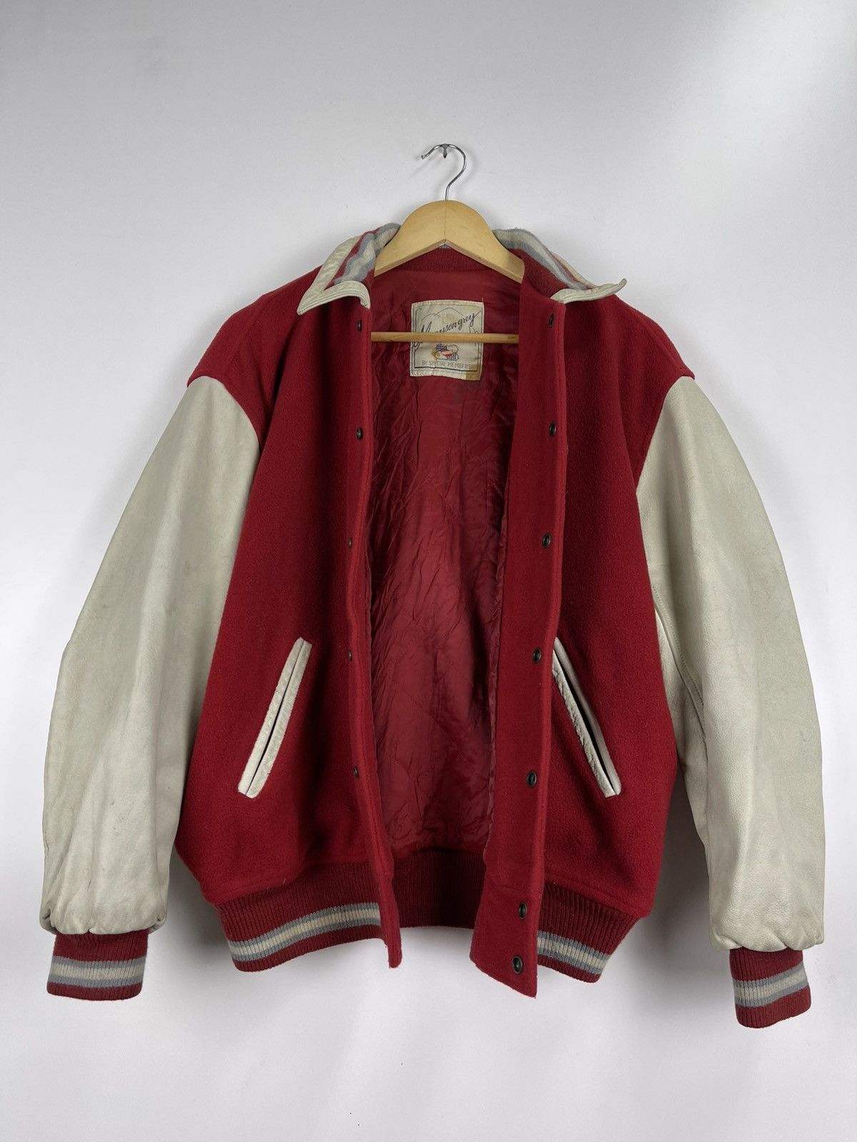 Vintage Vintage Mayson Grey Varsity Jacket Size US L / EU 52-54 / 3 - 15 Thumbnail