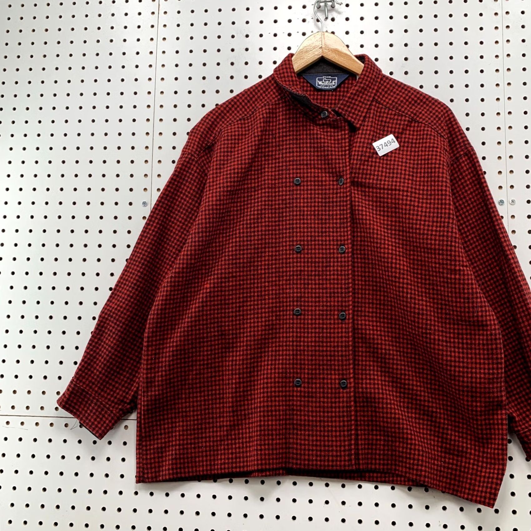 Vintage VINTAGE Woolrich Button Shirt Womens Size 16 Red Check Double Breasted Shirt Womens Size 16 Red Check Woolrich Button-Up Size XXL / US 16-18 / IT 52-54 - 2 Thumbnail