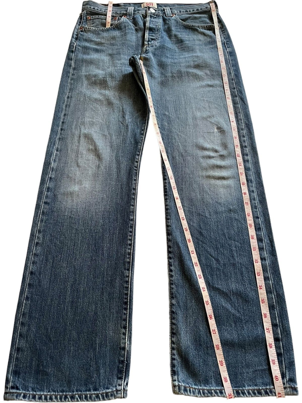 Levi's × Levi's Vintage Clothing Vintage 90s Levis 501 Blue Wash Distressed Baggy Jeans Size US 32 / EU 48 - 12 Thumbnail