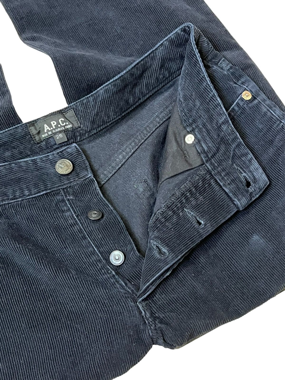 A.P.C. A.P.C RUE DE FLEURUS CORDUROY SUPER BLACK JEANS Size US 29 - 7 Thumbnail