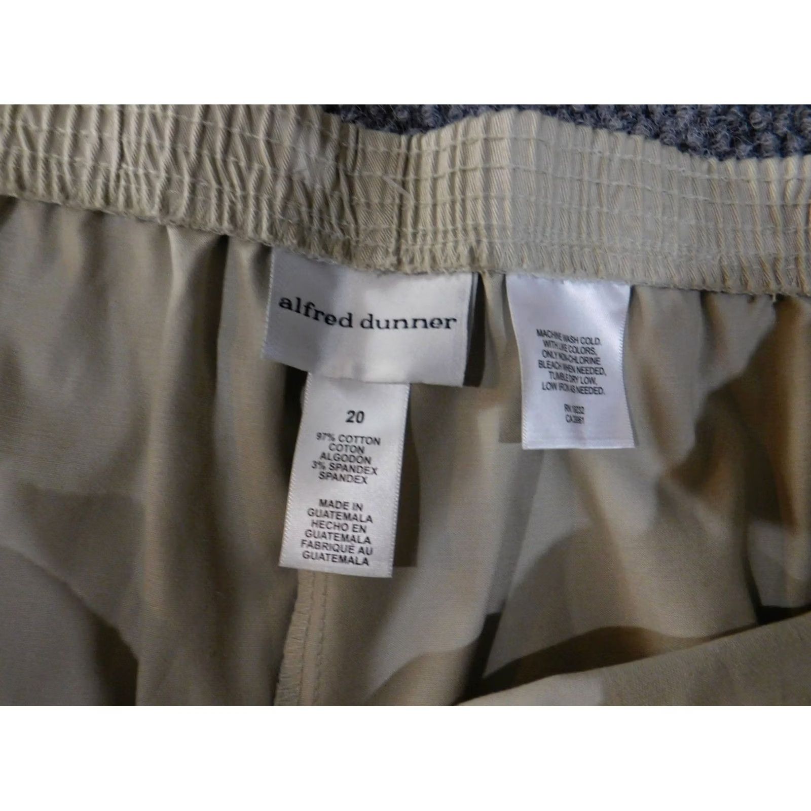 Vintage Alfred Dunner Pants Womens 20 Beige Pull On Straight Dress Pants Classic Stretch Size 42" / US 20 - 4 Thumbnail