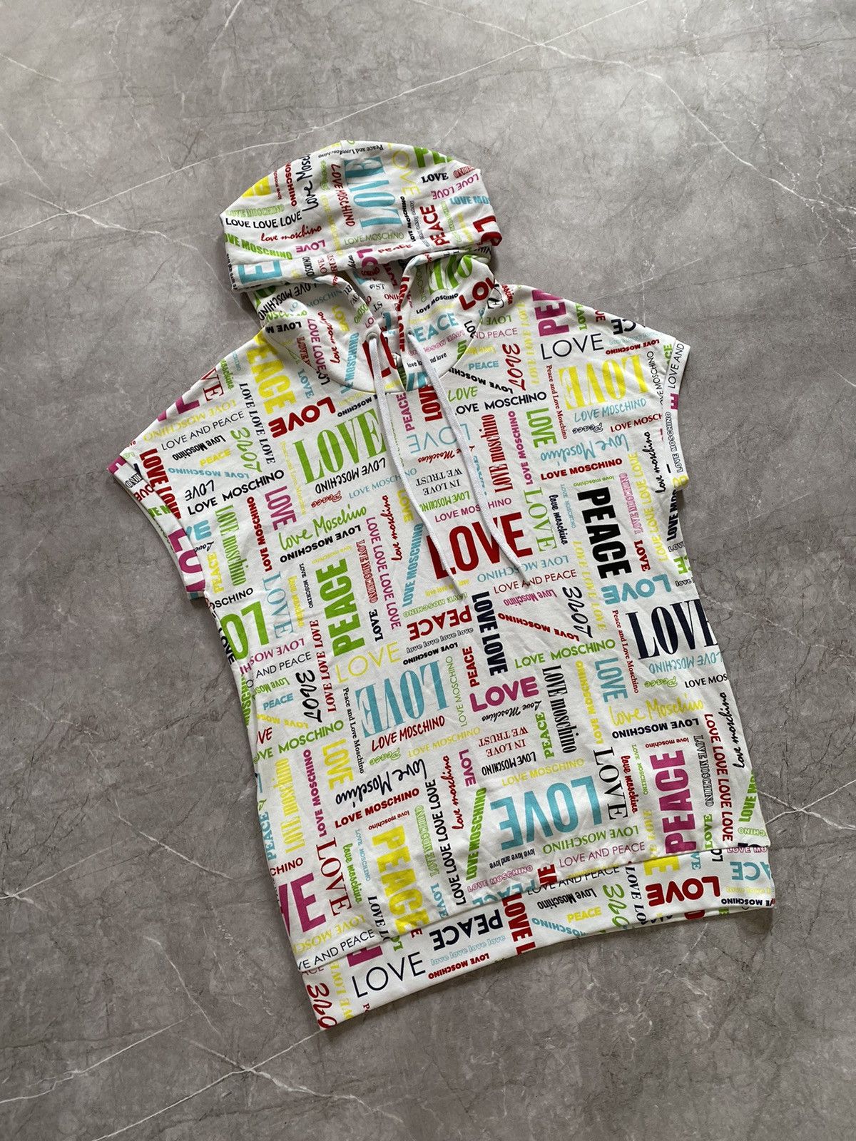Love Moschino × Moschino Rare Love Moschino “Love and Peace” Multi Logo White Hoodie Size M / US 6-8 / IT 42-44 - 1 Thumbnail