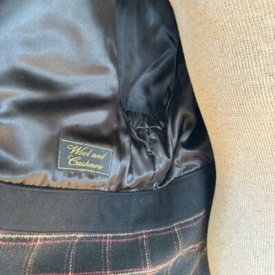 Other Valente Wool Cashmere Overcoat Topcoat Black Plaid Lined Mad Size US XL / EU 56 / 4 - 3 Thumbnail