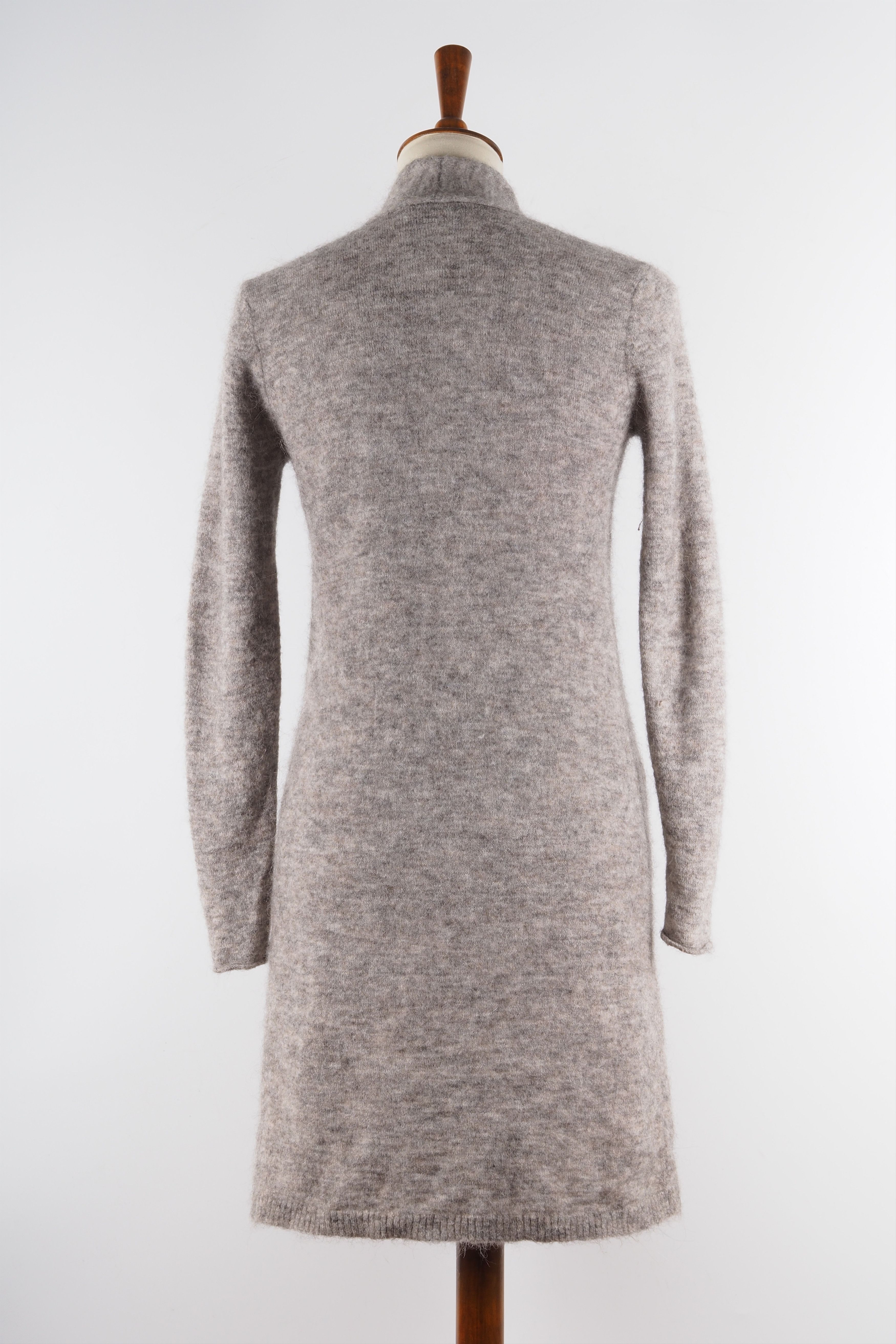 Purdey Purdey Gray Wool Alpaca Long Open Sweater Cardigan Size S / US 4 / IT 40 - 3 Thumbnail