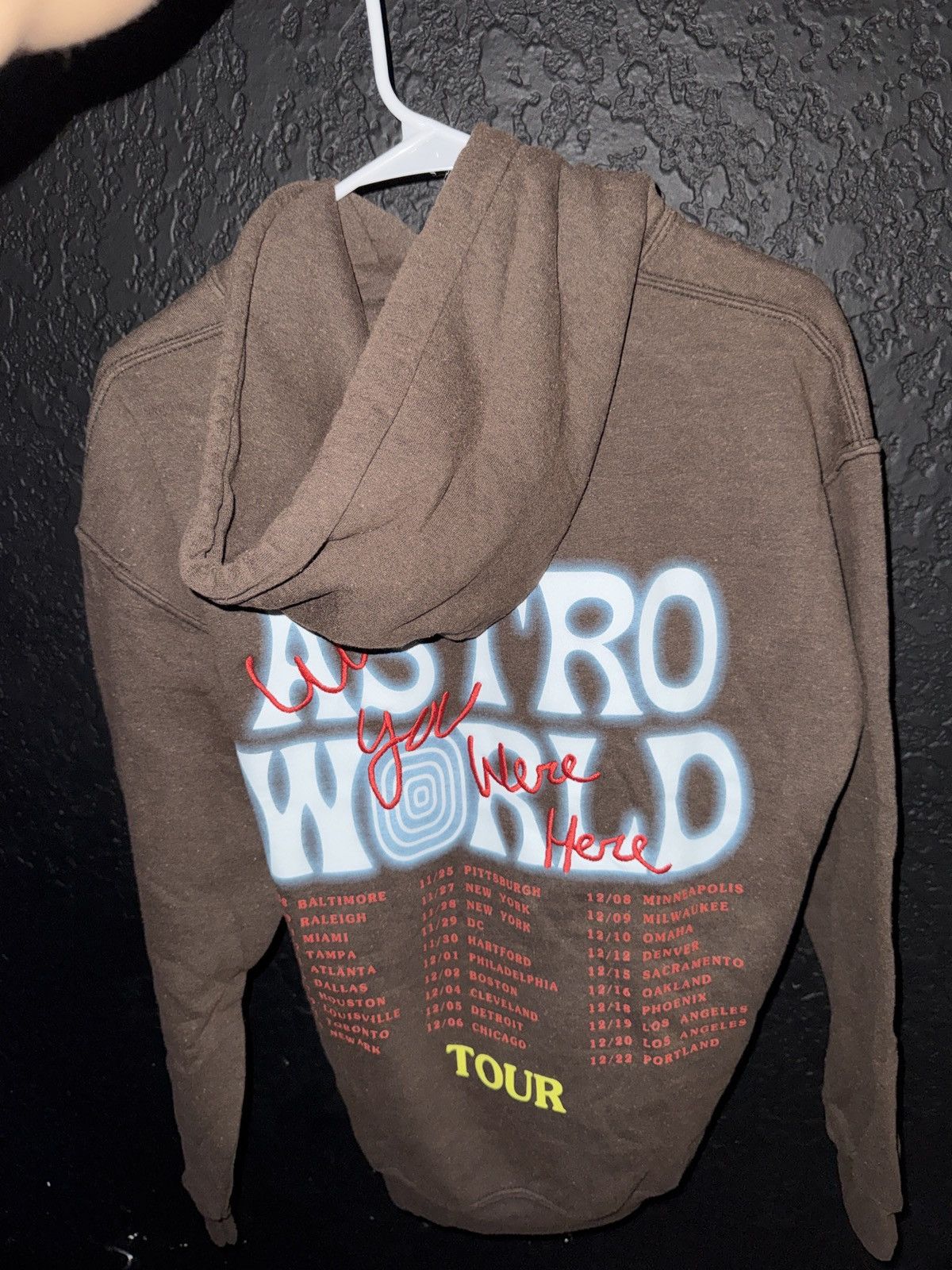 Travis Scott AstroWorld Wish You Were Here Tour Hoodie Brown Small Size US S / EU 44-46 / 1 - 1 Thumbnail