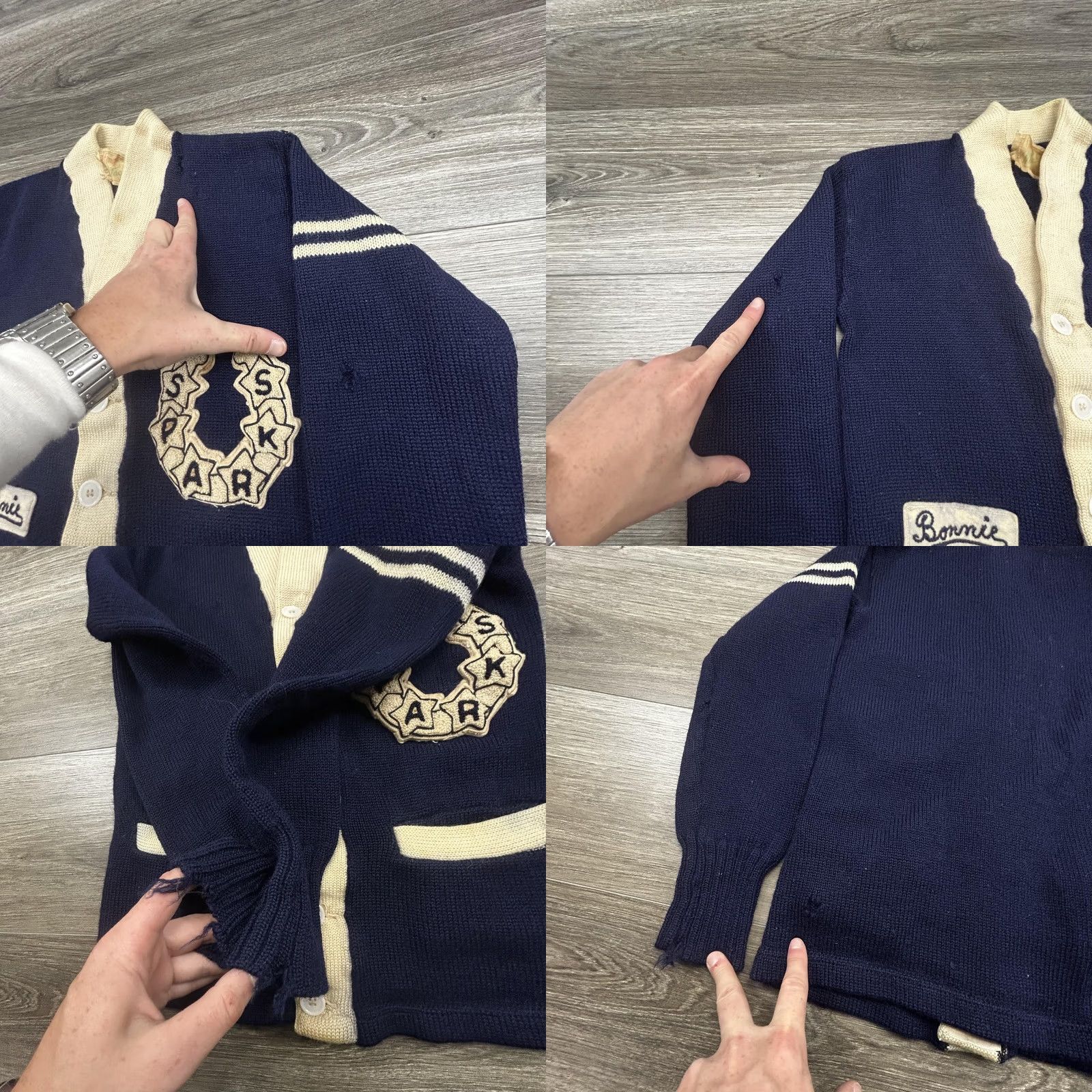 McGregor VINTAGE MacGregor Cardigan Sweater Womens S Navy Blue Wool Size S / US 4 / IT 40 - 8 Thumbnail