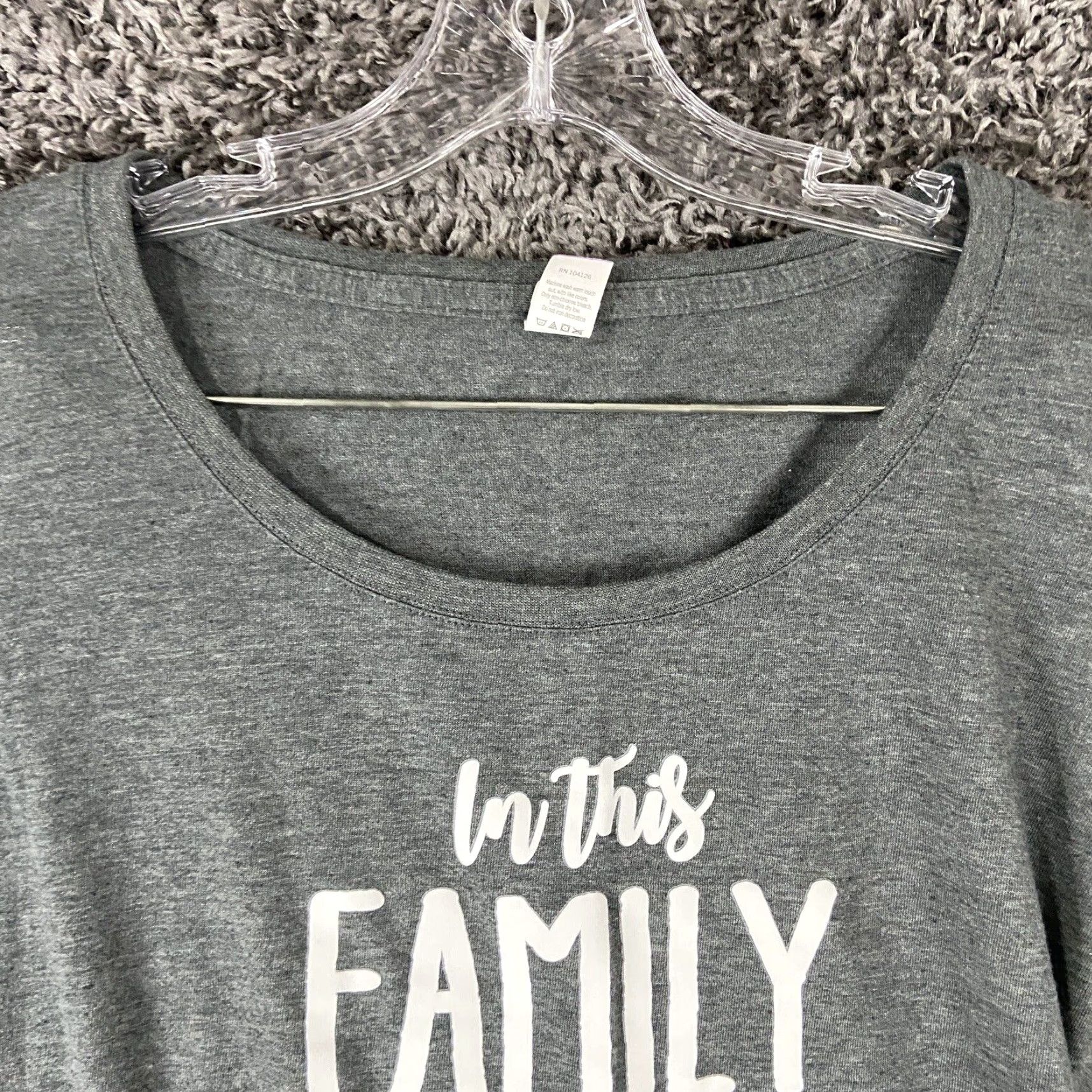 Tultex Tultex Army Style In This Family We Fight Together Women’s L Gray Graphic Tshirt Size L / US 10 / IT 46 - 6 Thumbnail