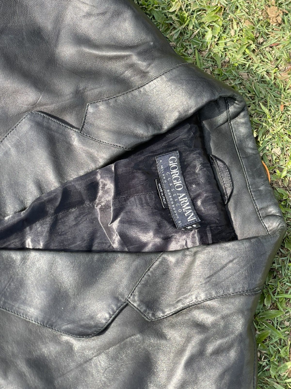Giorgio Armani Vintage Giorgio Armani Leather Jacket Size US L / EU 52-54 / 3 - 6 Thumbnail
