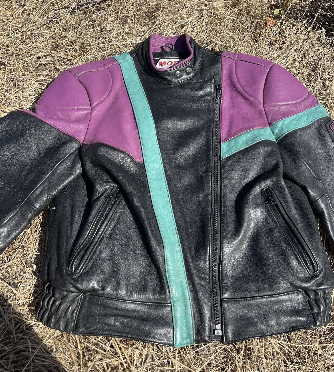 Other Vintage MQP Leather Motorcycle Jacket | 80s/90s Size L / US 10 / IT 46 - 2 Thumbnail