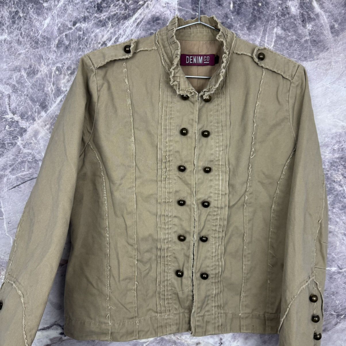 Vintage Vintage Hype Y2k 100% cotton Napoleon Blazer Jacket Size XL / US 12-14 / IT 48-50 - 3 Thumbnail