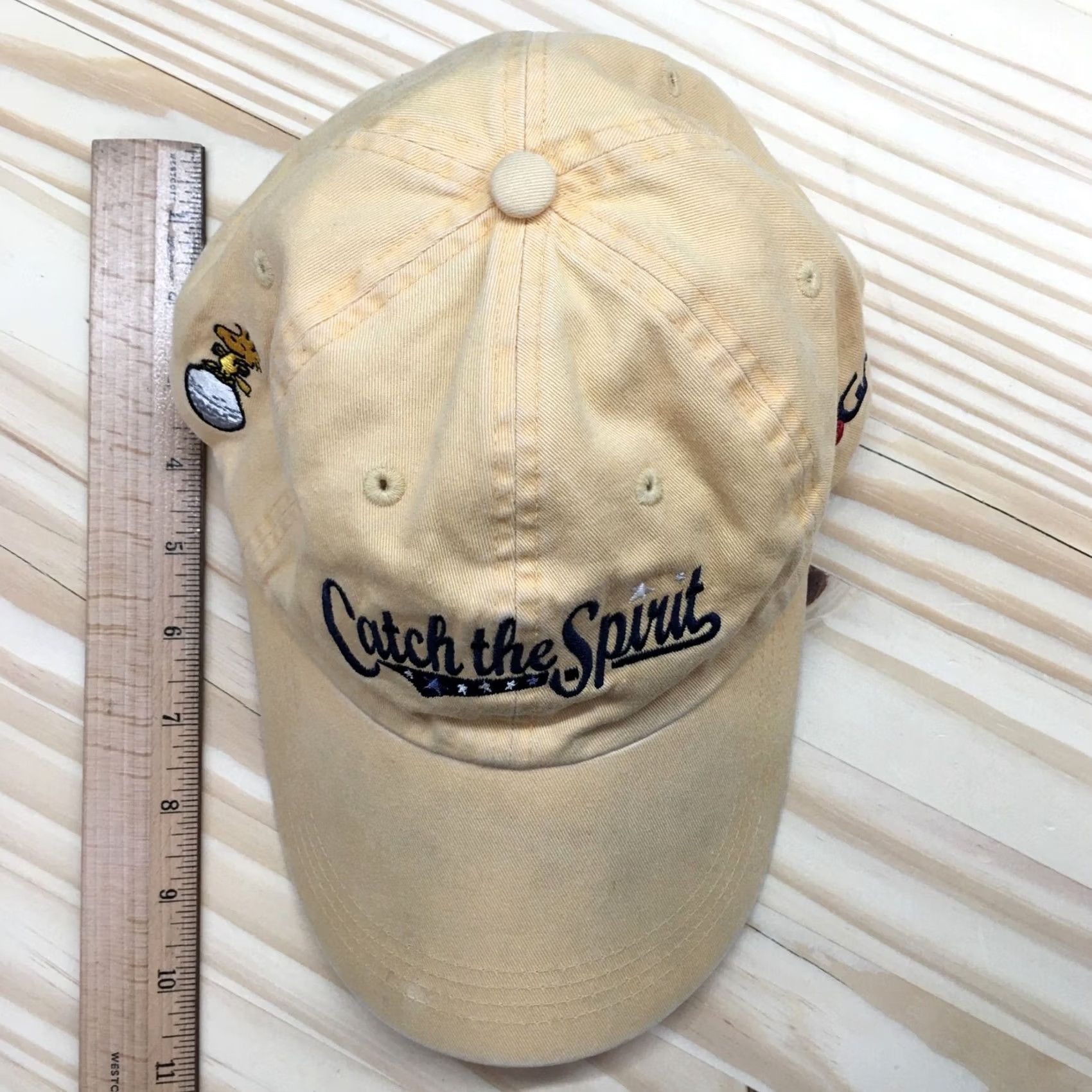 Vintage Ahead Catch The Spirit Baseball Hat Womens Yellow OS Adjustable Embroidered Logo Size ONE SIZE - 4 Thumbnail