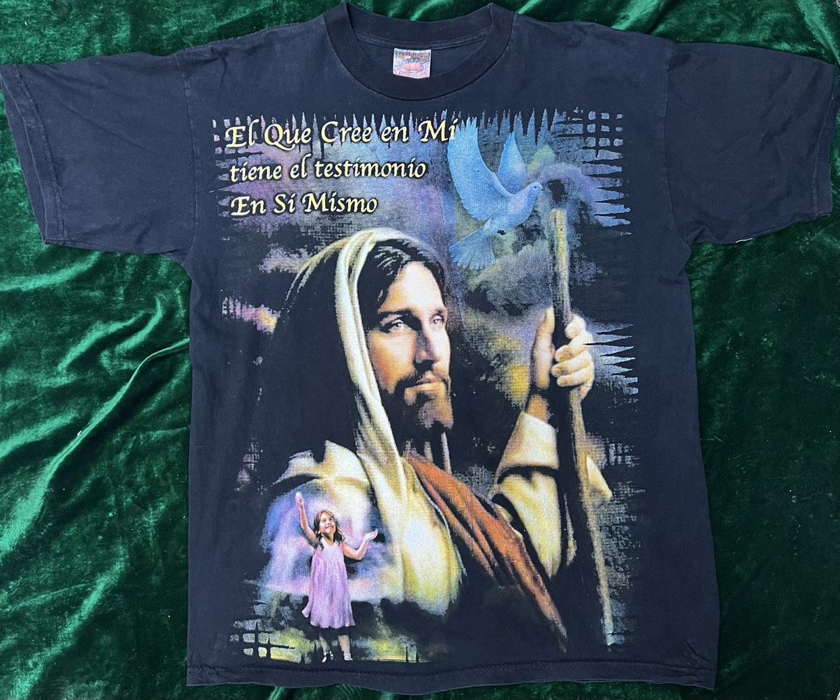 Vintage Joshua Christianity tshirt vintage 90s Size US XL / EU 56 / 4 - 1 Thumbnail