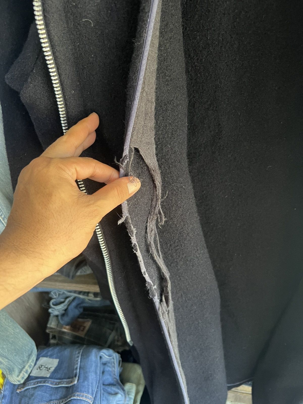 Yohji Yamamoto 🔥Vintage Y’s Yohji Yamamoto Wool Long Zipper Jacket Size US XXL / EU 58 / 5 - 11 Thumbnail
