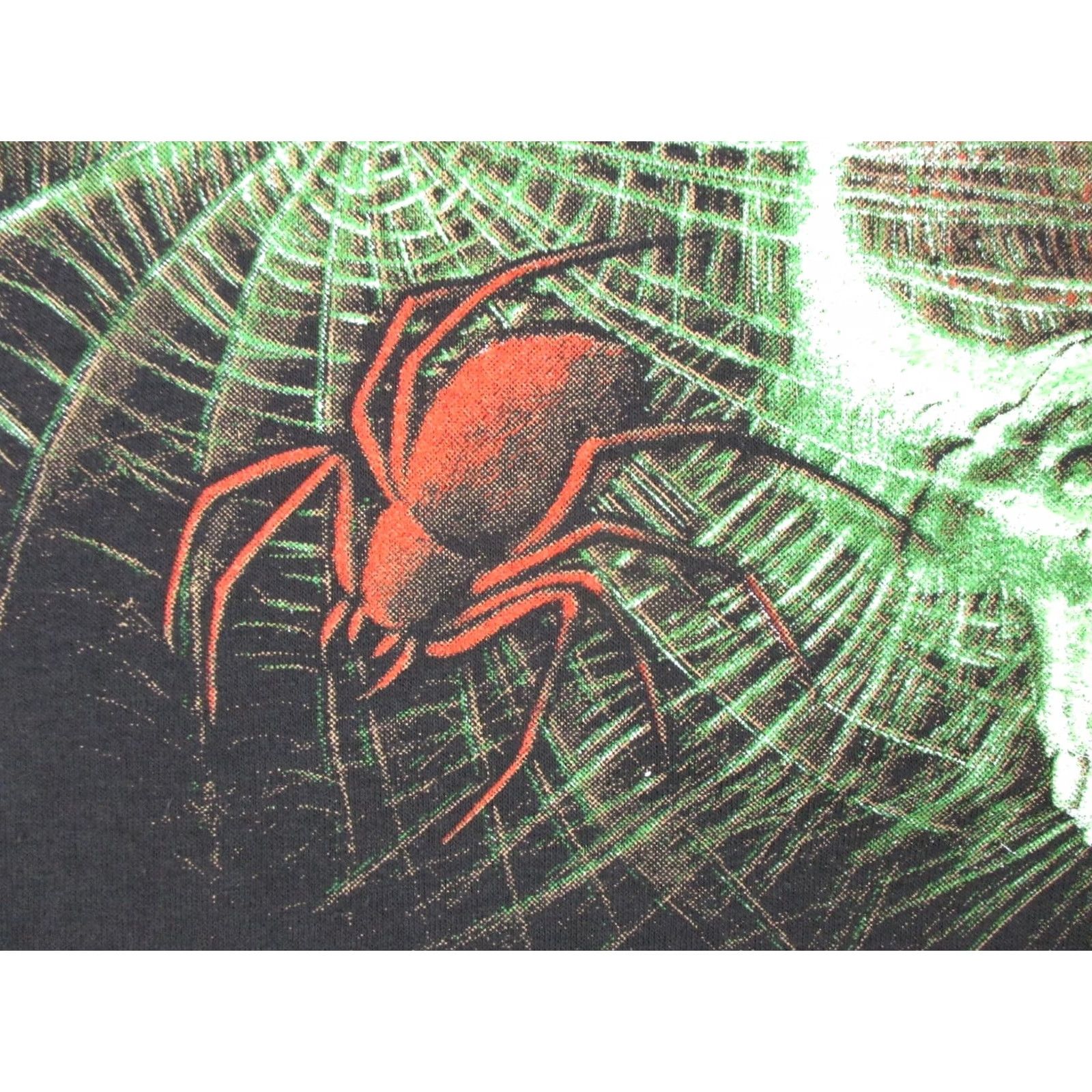 Vintage VINTAGE Spider Web Skull Paper Thin T-Shirt Black Medium Mens 80s 90s Skeleton Halloween White House NOS Size US M / EU 48-50 / 2 - 6 Thumbnail