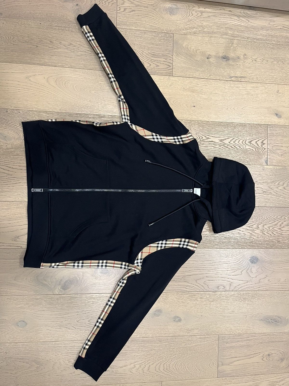 image of Burberry Zip Hoodie in Black, Men's (Size 2XL)