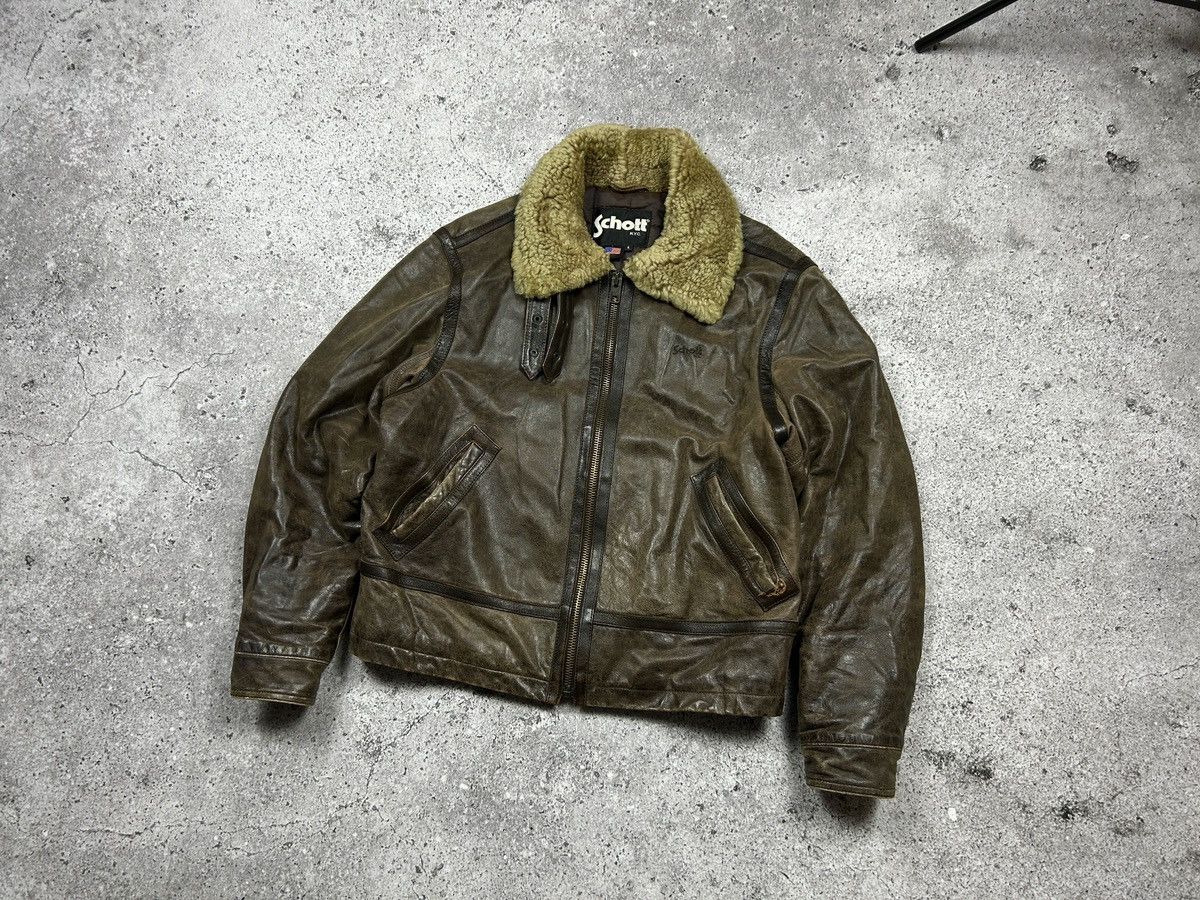 Schott × Vintage Schott Brown Leather b-3 jacket shearling Size US L / EU 52-54 / 3 - 2 Thumbnail