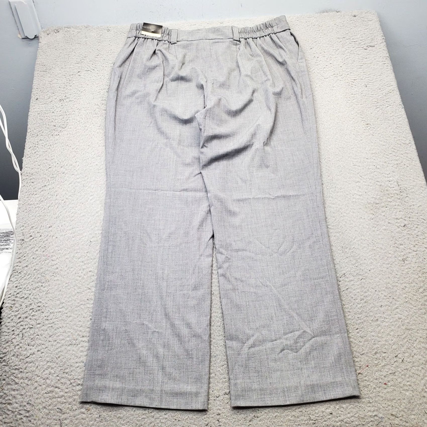 Vintage Lane Bryant Pants Womens 20 Gray Stretch Flat Front Adjustable Waist Wide Leg Size 42" / US 20 - 2 Thumbnail