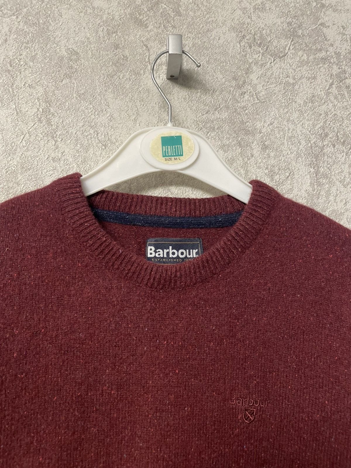 Barbour Vintage Barbour Burgundy Wool Sweater Crewneck Size US M / EU 48-50 / 2 - 10 Thumbnail