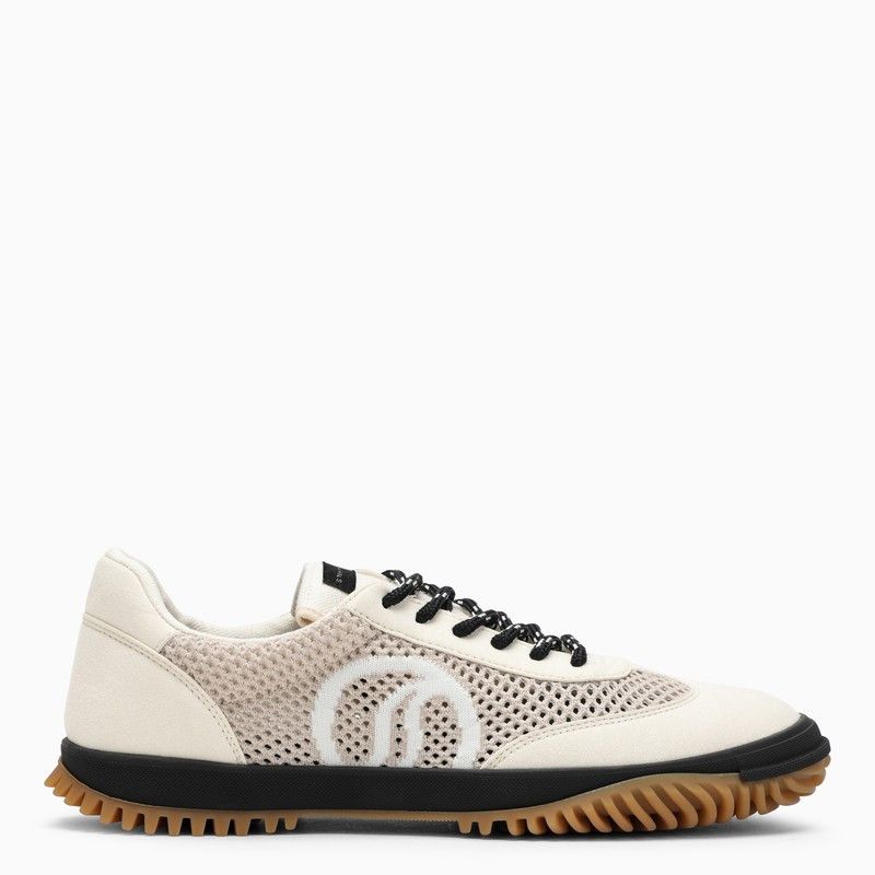image of Stella Mccartney Low Trainer With White S-Wave Mesh Panels Shoes in Grey, Women's (Size 10)