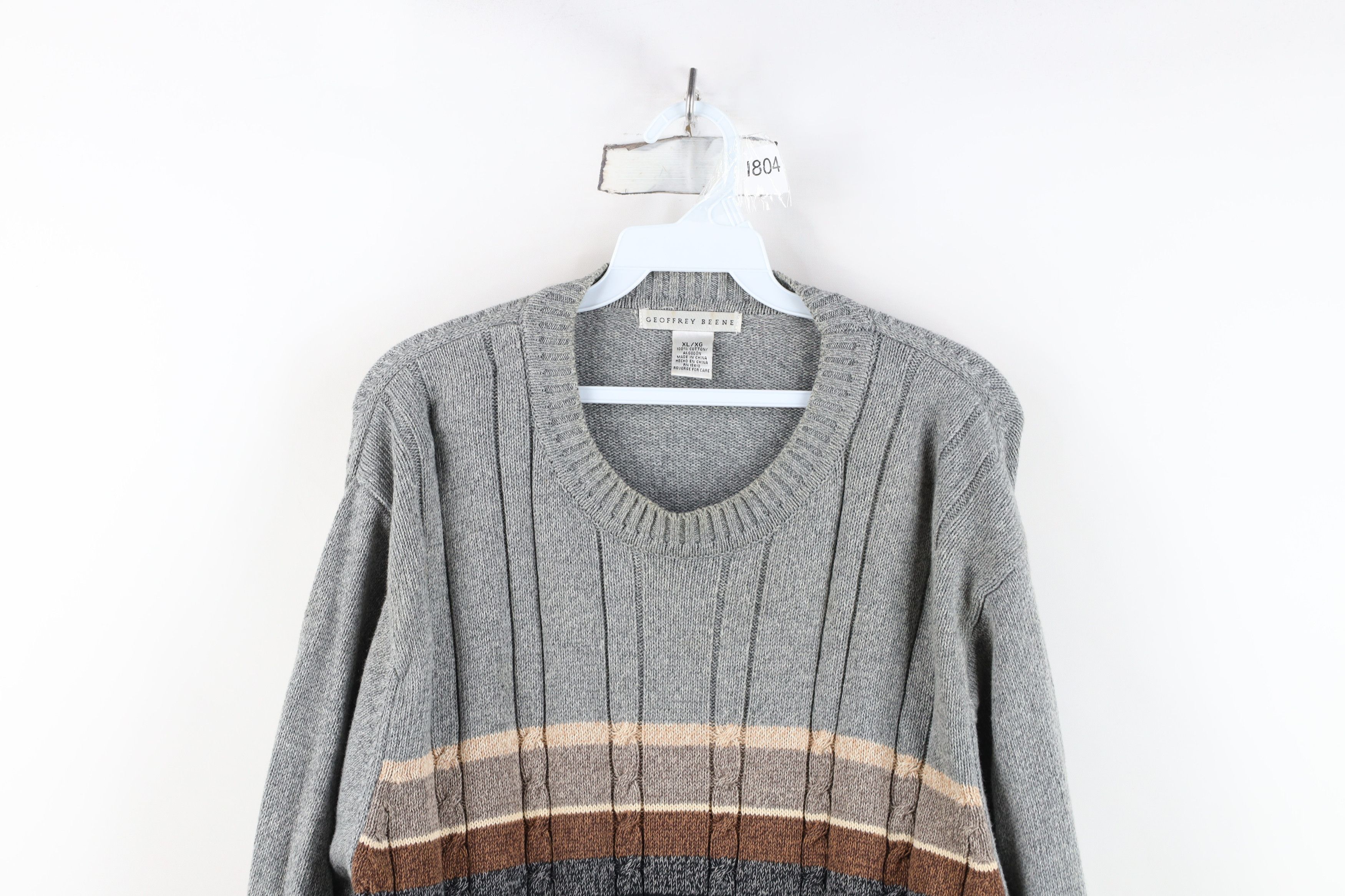 Vintage Vintage 90s Streetwear Block Cotton Ribbed Knit Sweater Size US XL / EU 56 / 4 - 2 Thumbnail