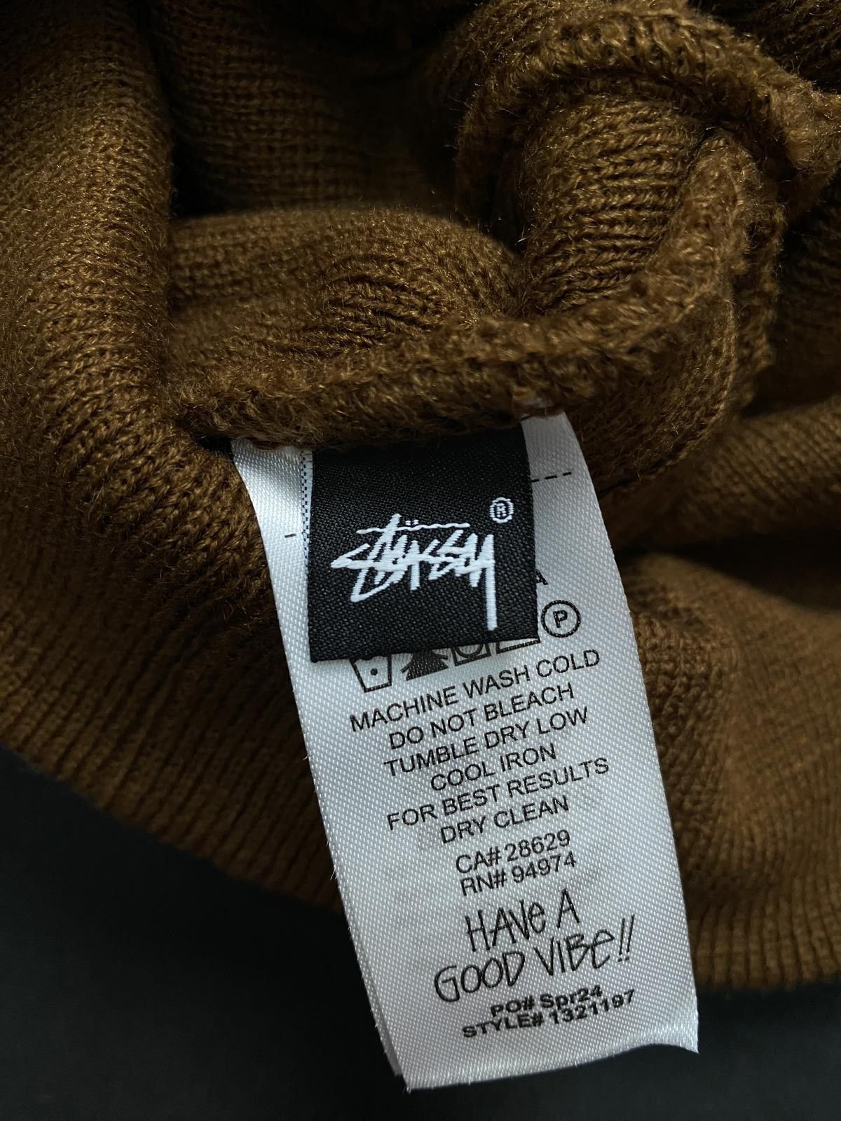 Stussy Rare Stussy Mixed Logo No Cuff Knit Skull Cap Brown Beanie Size ONE SIZE - 6 Thumbnail