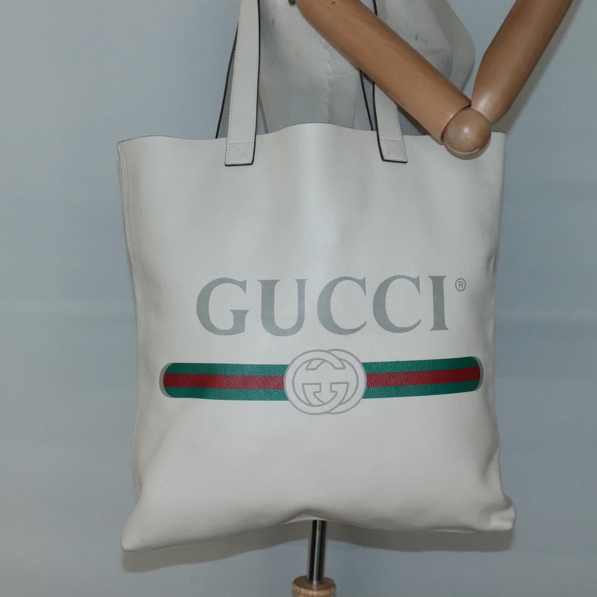 Gucci GUCCI Web Sherry Line Tote Bag Leather Ivory Size ONE SIZE - 19 Thumbnail