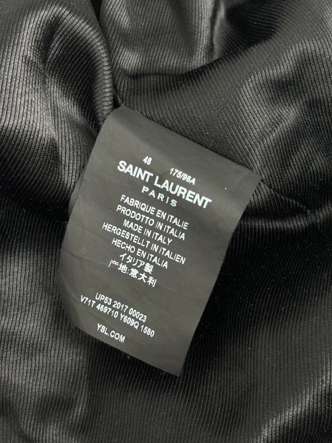 Saint Laurent Paris SS2017 Saint Laurent Moonrise Black Bomber Jacket Size US S / EU 44-46 / 1 - 12 Thumbnail