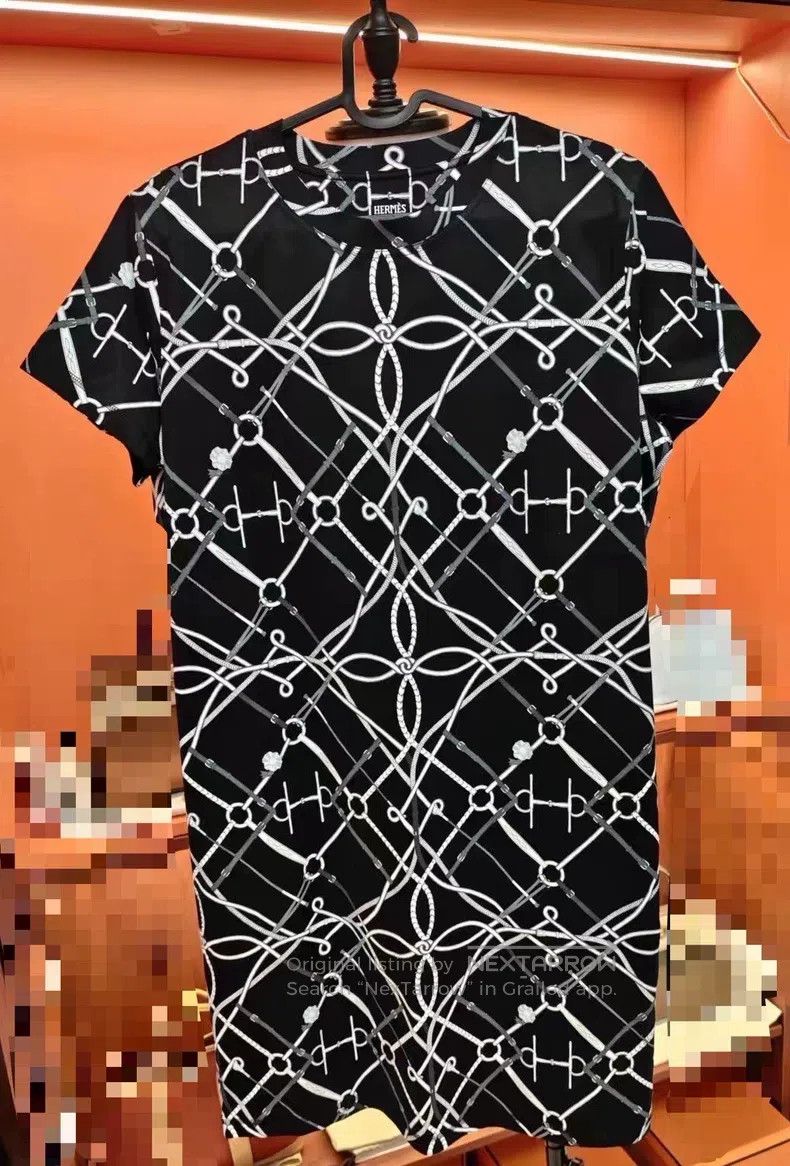 Hermes Hermes Ladies' pure cotton dress, black and white color sc Size M / US 6-8 / IT 42-44 - 1 Thumbnail