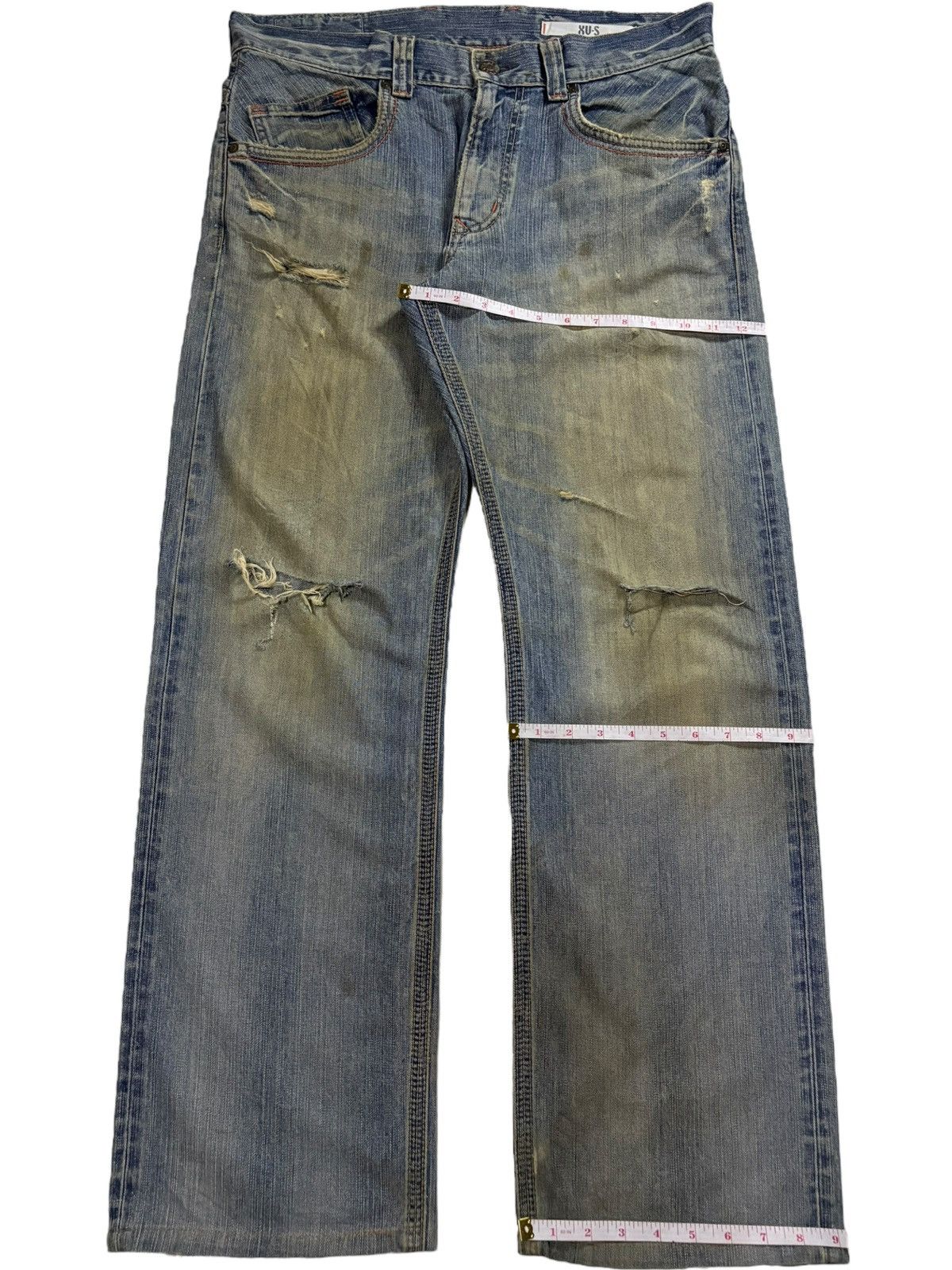 Edwin × Japanese Brand Exclusive Vintage Edwin XVS Mud Wash Distressed Baggy Jeans Size US 36 / EU 52 - 14 Thumbnail