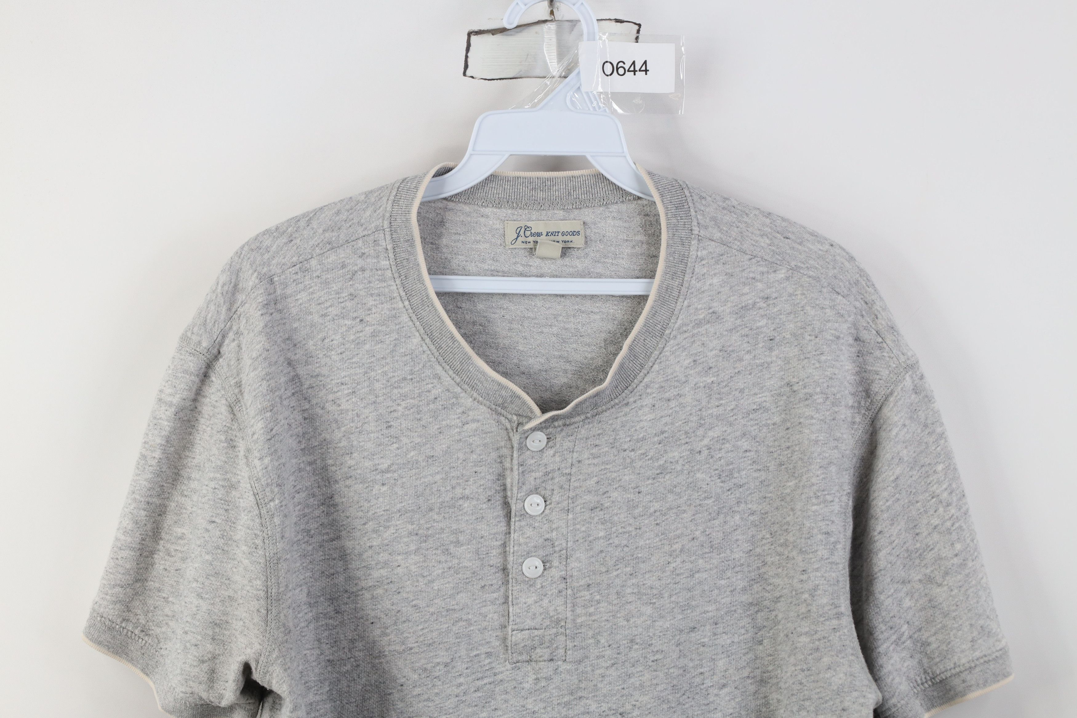 J.Crew J Crew Knit Goods Fit Jersey Cotton Knit Henley T-Shirt Gray Size US M / EU 48-50 / 2 - 2 Thumbnail