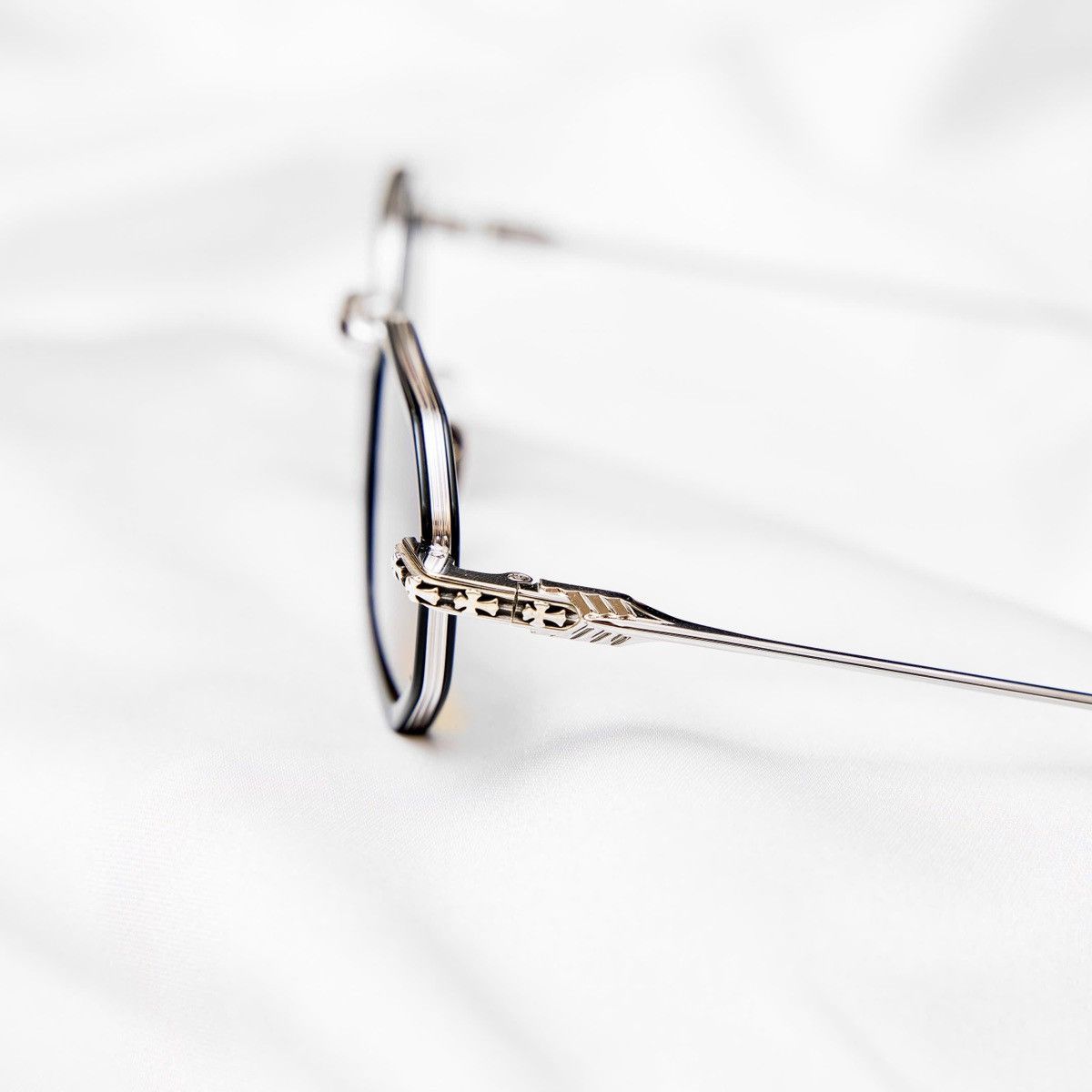 Chrome Hearts CHROME HEARTS STYLIDA BLACK/SHINY SILVER SUNGLASSES Size ONE SIZE - 3 Thumbnail