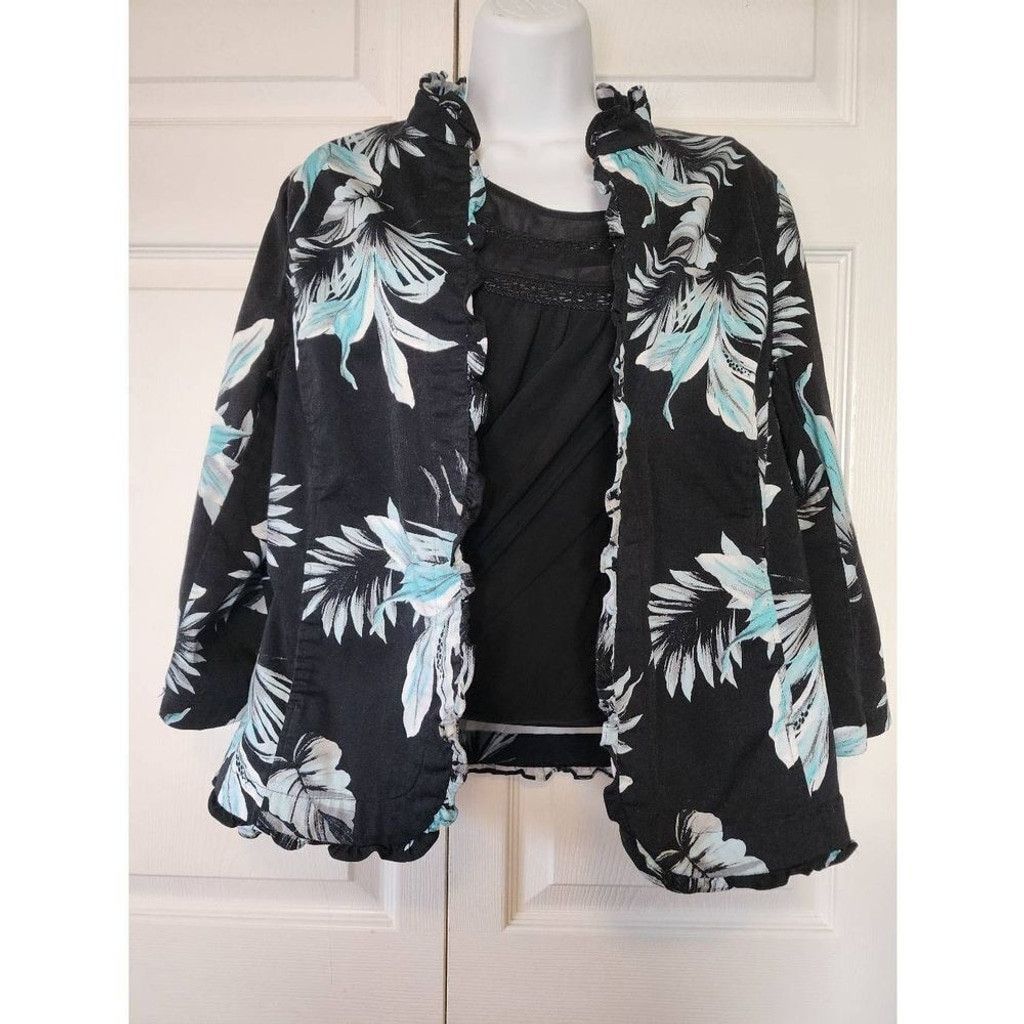 Chicos Chico's Floral Blazer Size L / US 10 / IT 46 - 3 Thumbnail