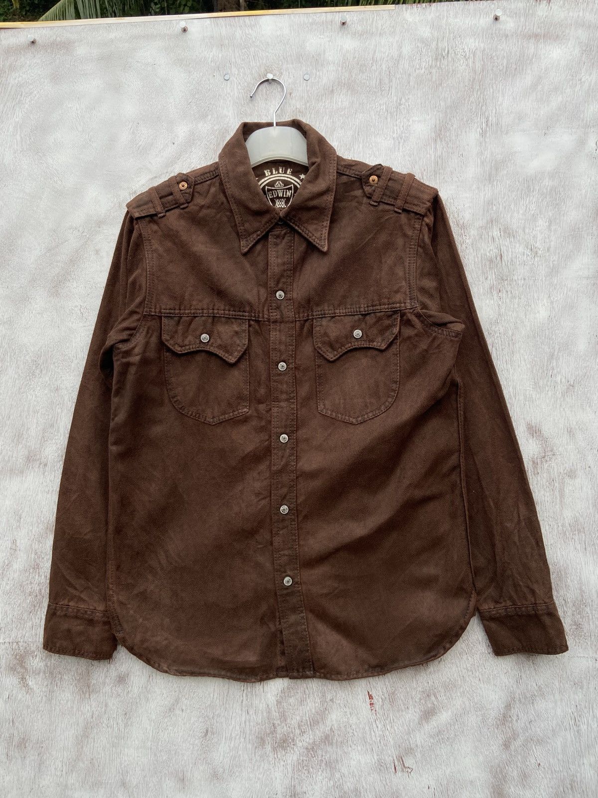 Edwin Vintage Edwin Suede Look Trucker Jacket Size US L / EU 52-54 / 3 - 1 Thumbnail