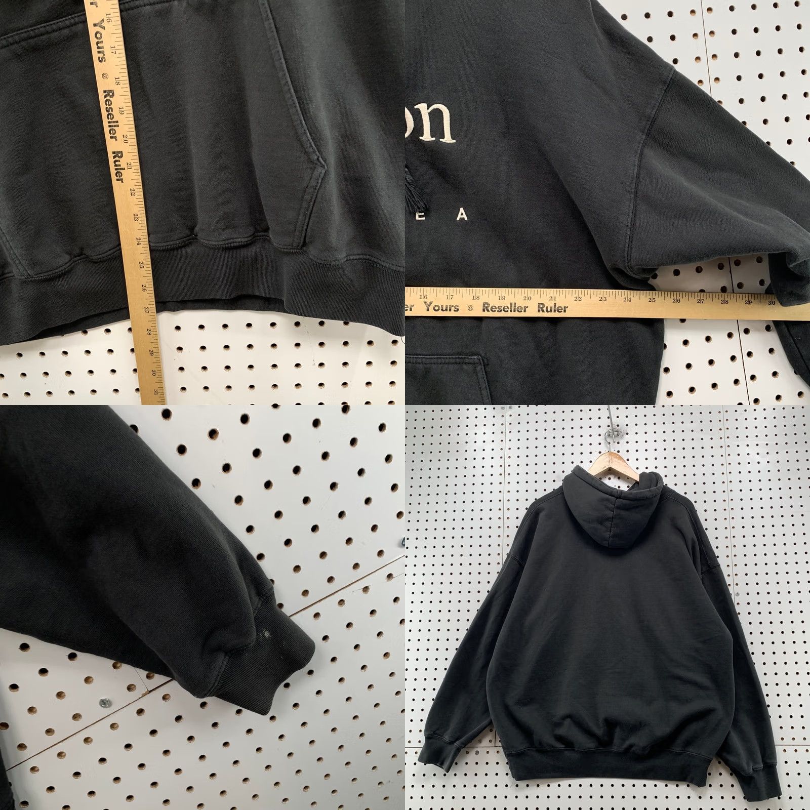 Vintage John Galt London Chelsea Hoodie Sweatshirt Womens Oversized Faded Black Pullover Size ONE SIZE - 8 Thumbnail