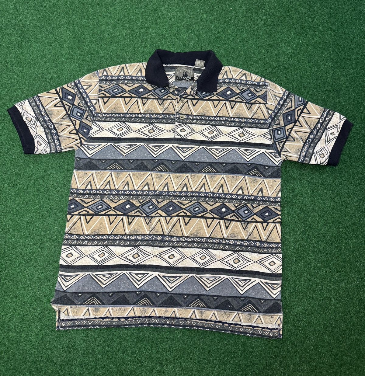 Vintage Vintage Pindle River Polo Shirt 90s Brown Western Pattern Size US L / EU 52-54 / 3 - 1 Thumbnail