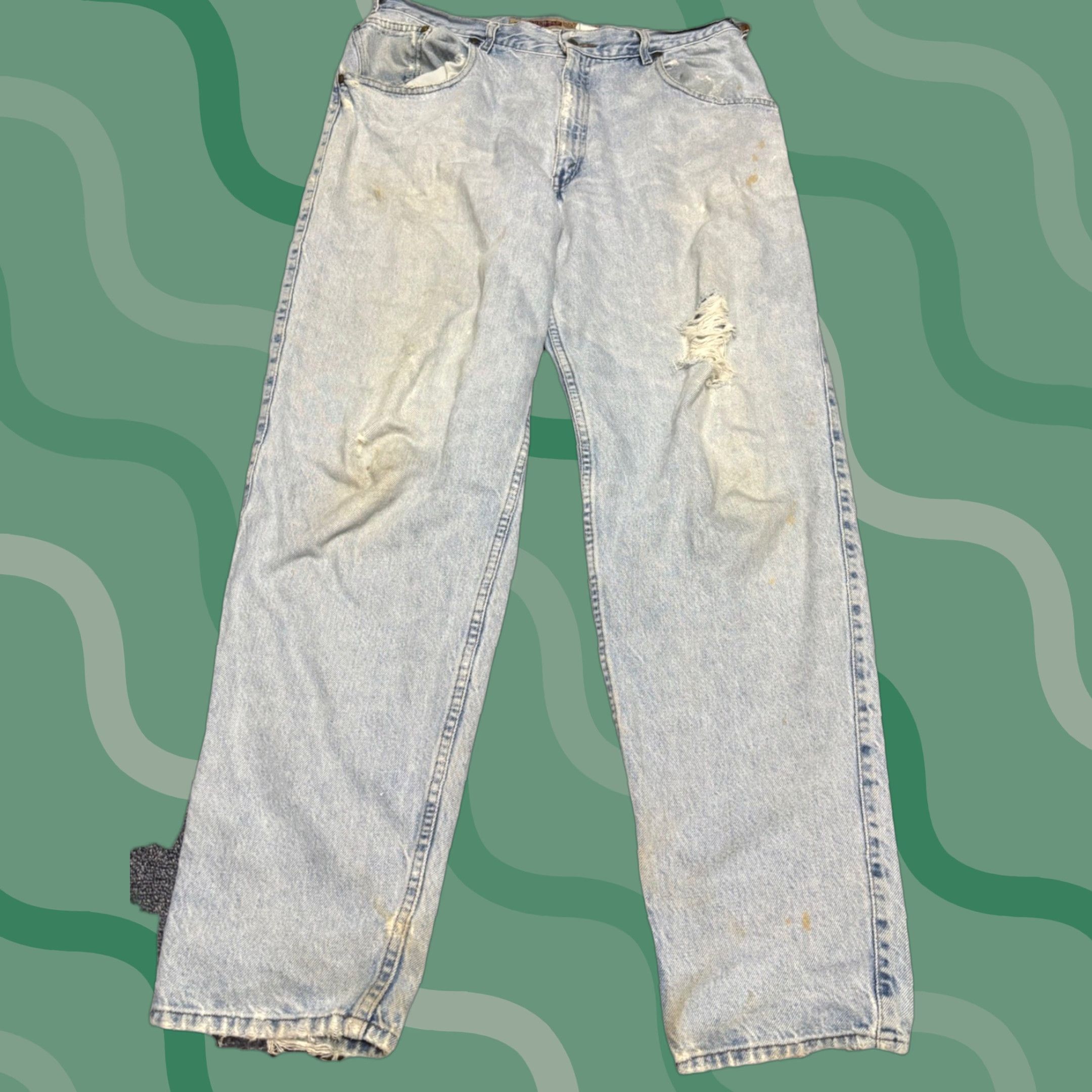 Levi's VINTAGE Levi's Silvertab Jeans Baggy 90s Distressed Blue Denim 36x32 Mens Size US 36 / EU 52 - 1 Thumbnail