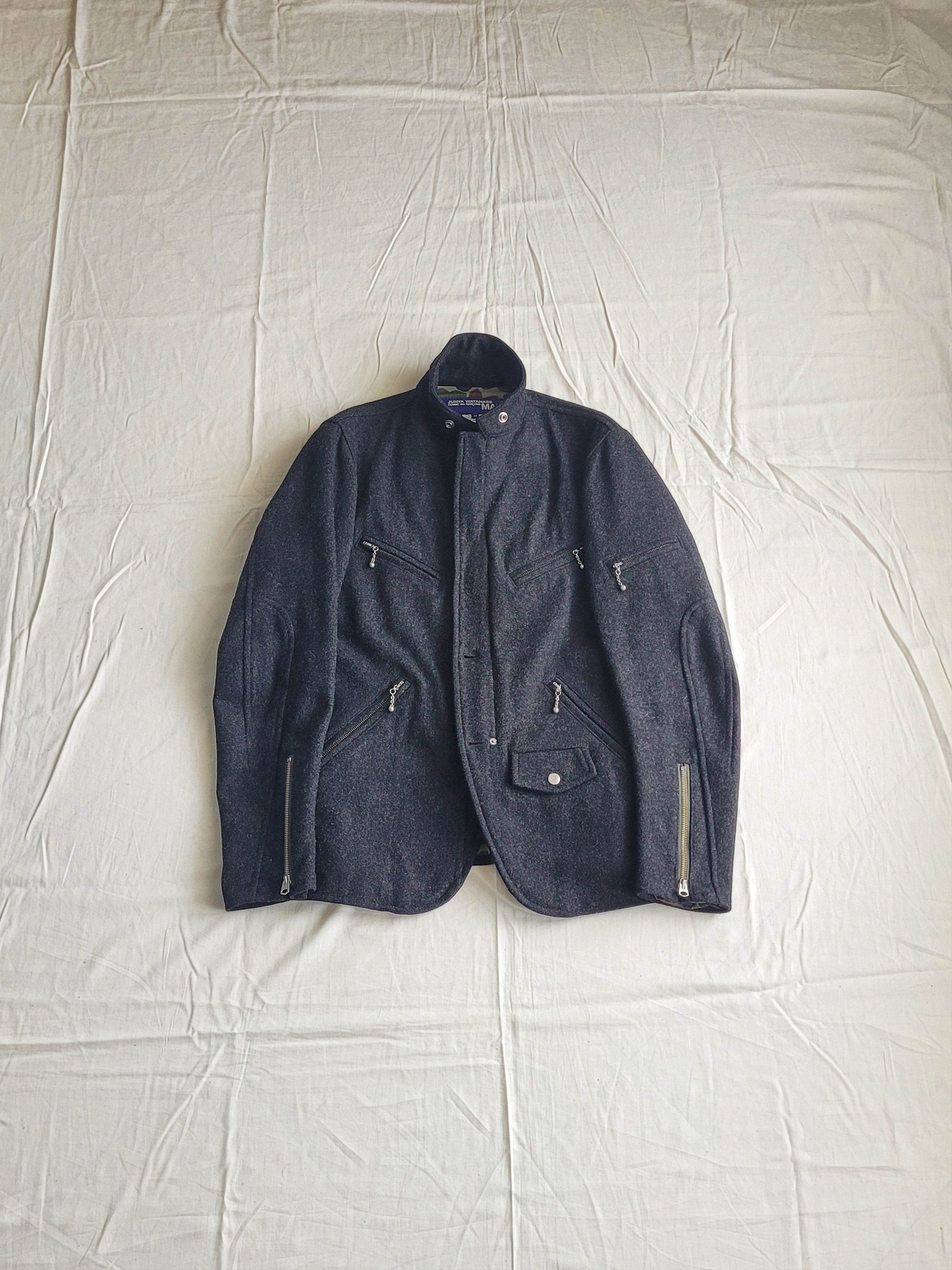 Junya Watanabe Junya Watanabe 2007 runway multi-zip woolen biker jacket Size US M / EU 48-50 / 2 - 7 Thumbnail