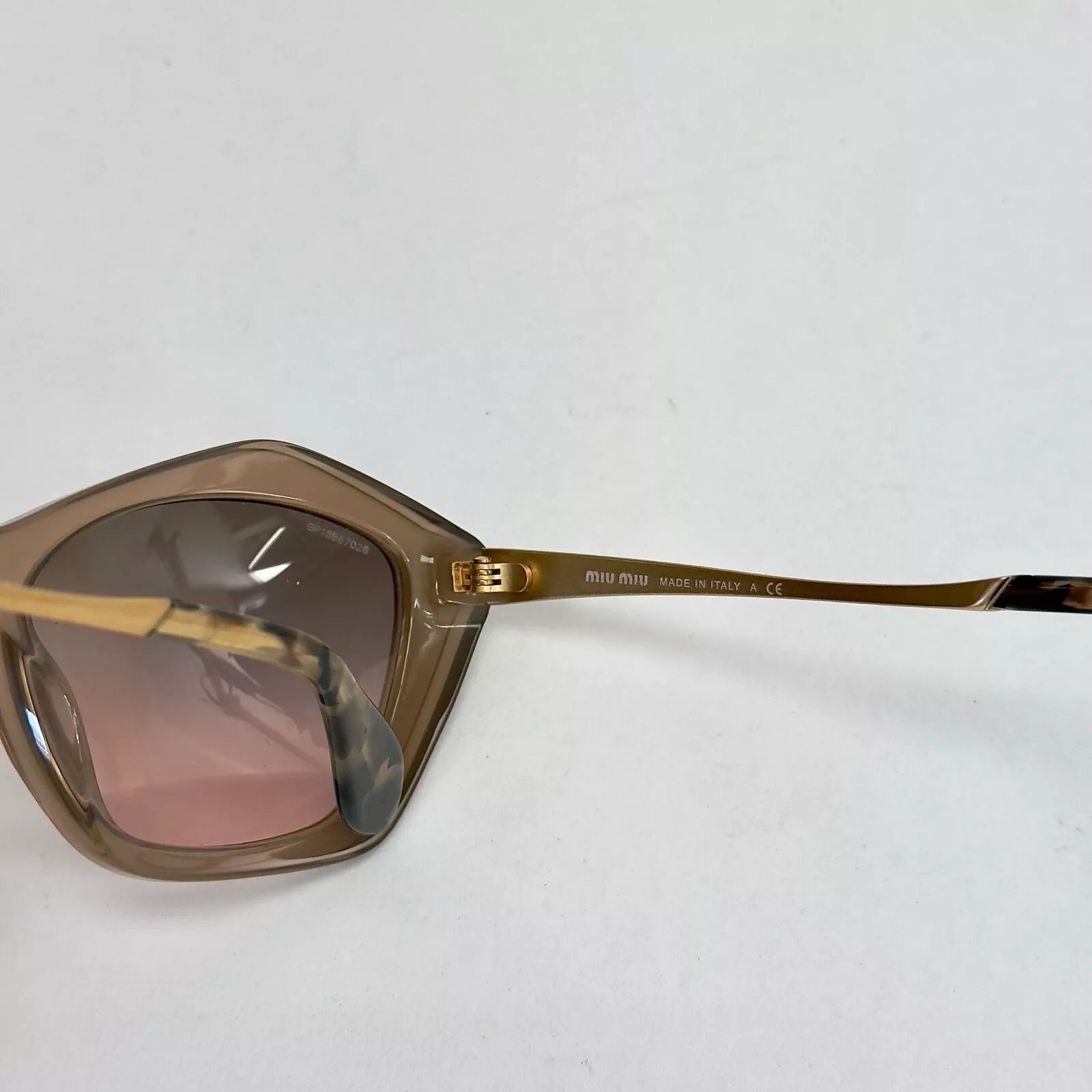 Miu Miu MIU MIU 02O Antique Gold Mink Pink Retro Cat Eye SMU02O Size ONE SIZE - 5 Thumbnail
