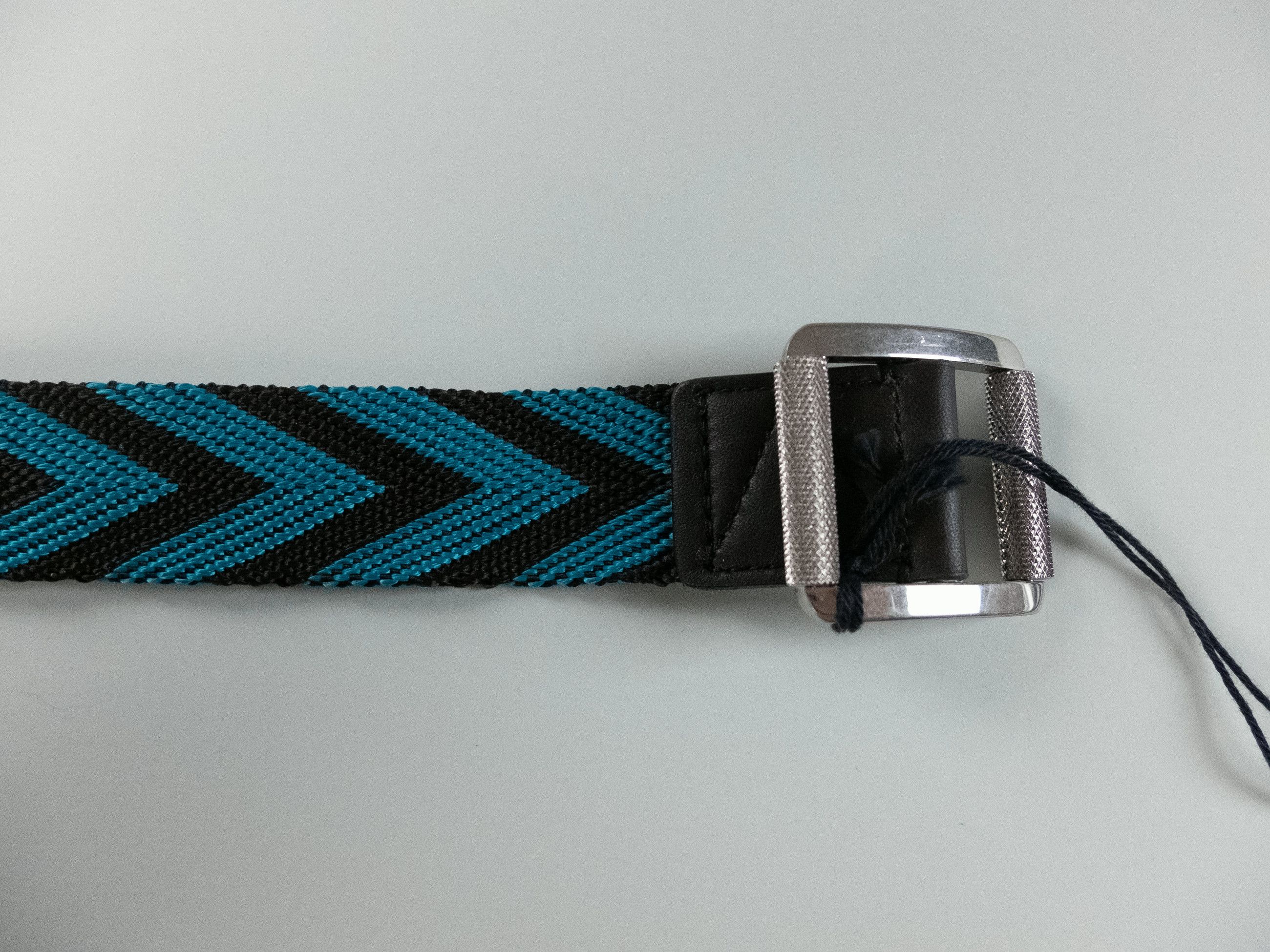 Bottega Veneta BOTTEGA VENETA fondant & blue chevron woven fabric belt 105 Size 40 - 5 Thumbnail