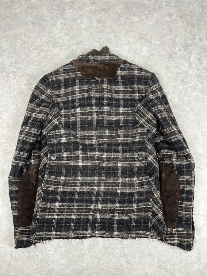 Dolce & Gabbana 2000s Dolce & Gabbana Brown Checkered Hybrid Wool Jacket Size 44R - 6 Thumbnail