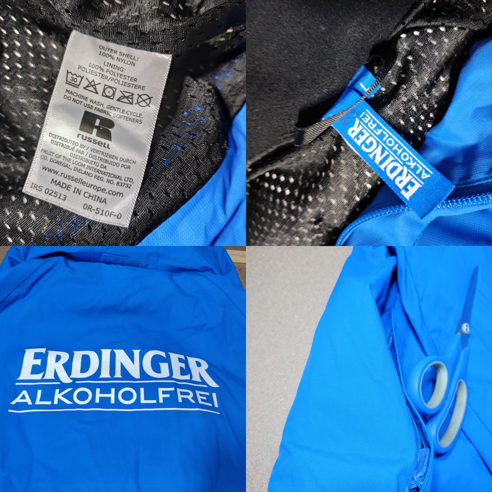 Vintage VINTAGE Russell Erdinger Non-Alcoholic Blue Jacket Size L Hooded Winter Windbreaker Size US L / EU 52-54 / 3 - 9 Thumbnail
