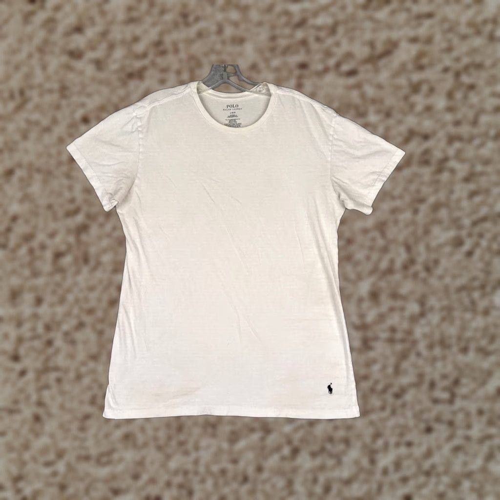 Ralph Lauren Ralph Lauren Polo Shirt Adult Large White Crew Neck 100% Cotton Slim Fit Embroidered Logo Mens Shirt Regular Size Size US L / EU 52-54 / 3 - 1 Thumbnail