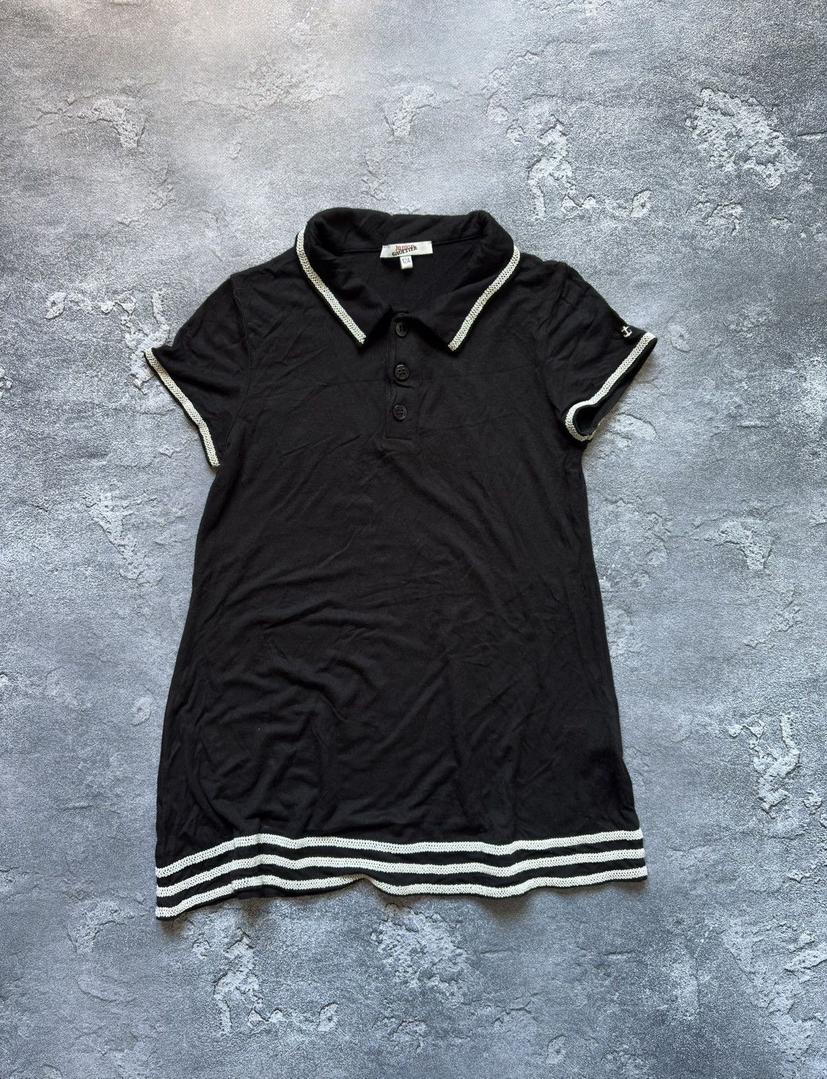 Jean Paul Gaultier Vintage Jean Paul Gaultier Junior 12A Black Polo Shirt Size XS / US 0-2 / IT 36-38 - 1 Thumbnail