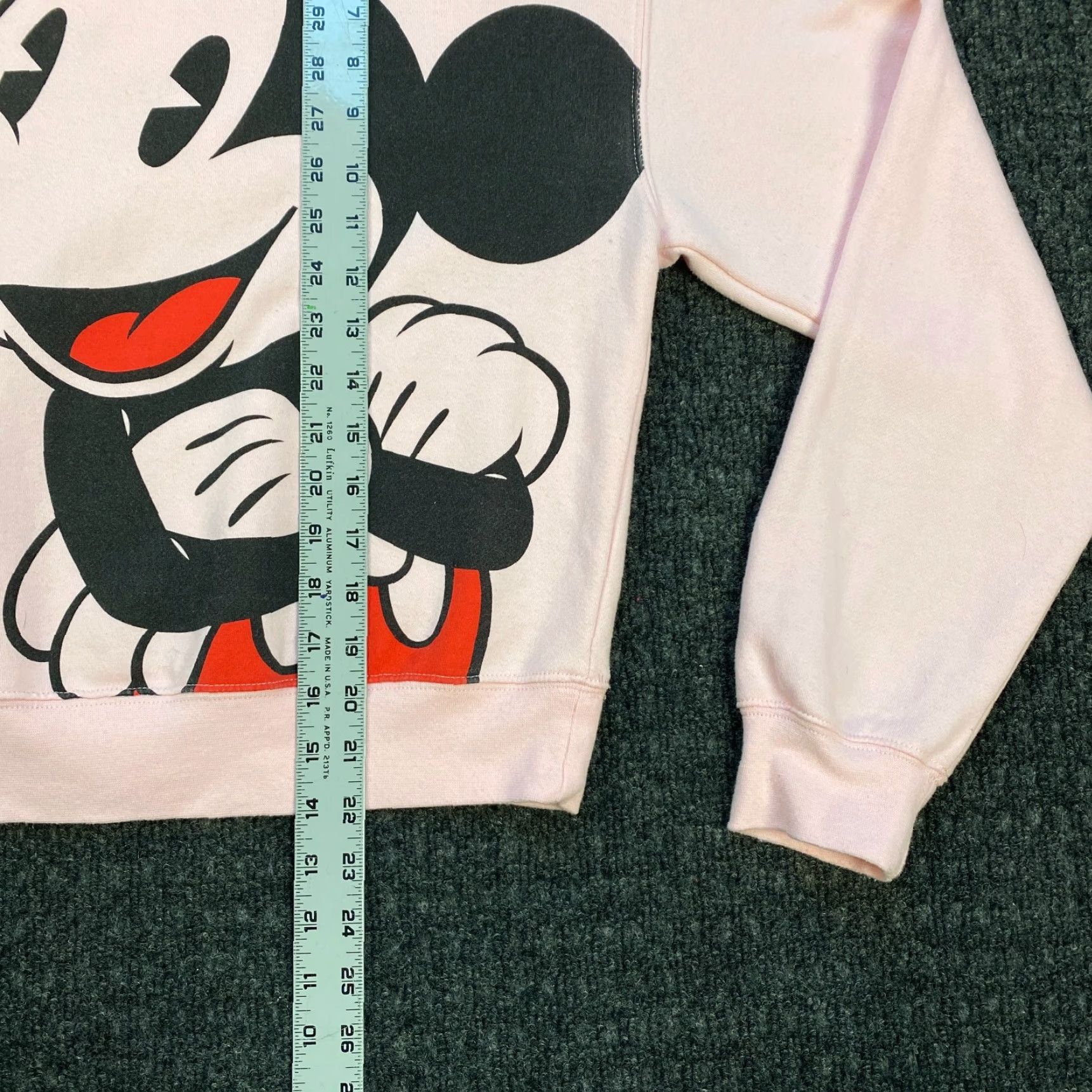 Disney Official Disney Mickey Mouse Womens Crewneck Sweatshirt Crop Top Pink Large Print Size L / US 10 / IT 46 - 5 Thumbnail